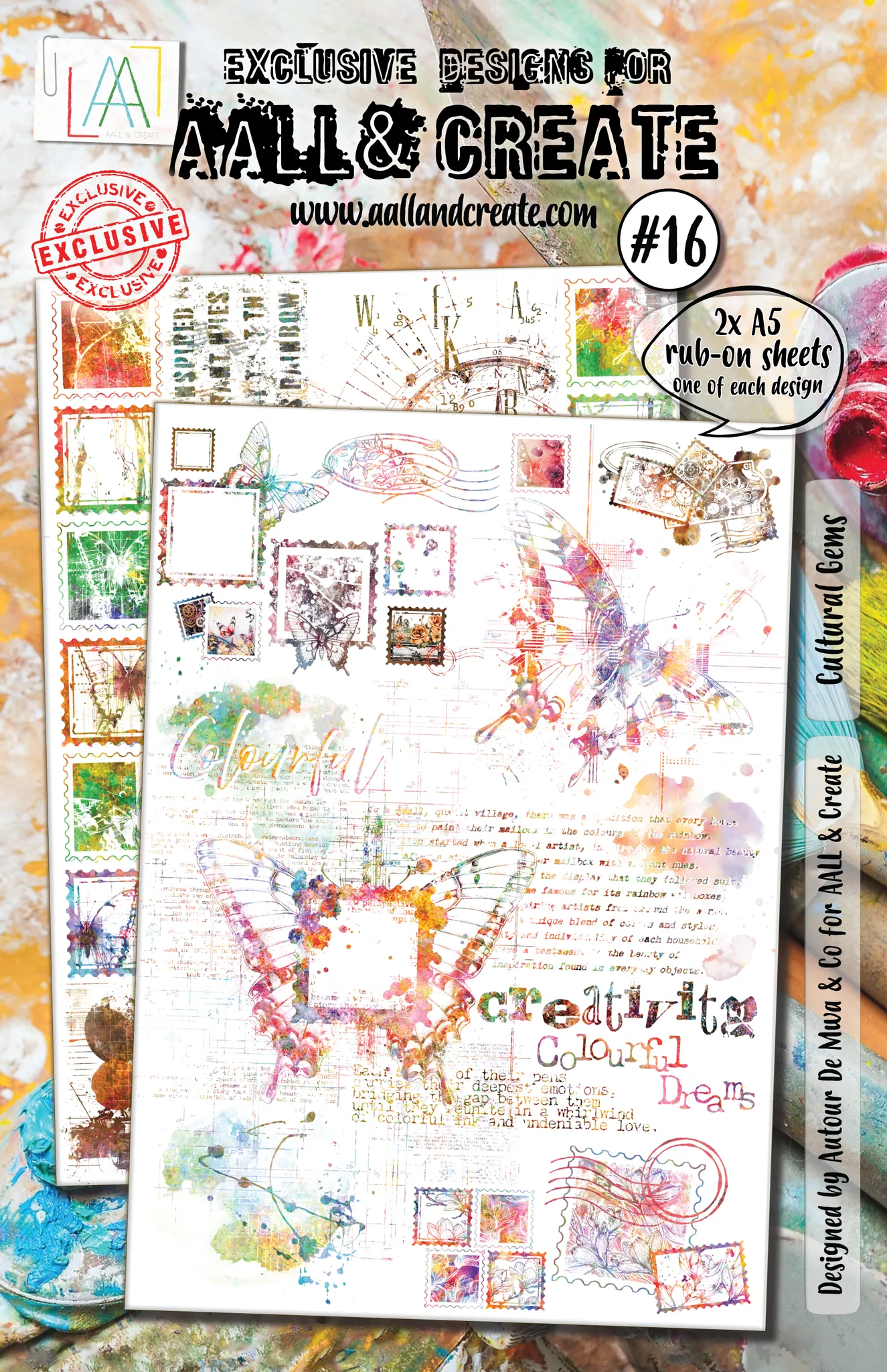 AALL & Create - Rub-ons #16 - Cultural Gems (2x A5 Sheets)