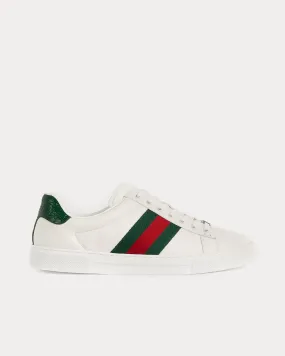 Ace With Web Leather White / Green / Red Low Top Sneakers