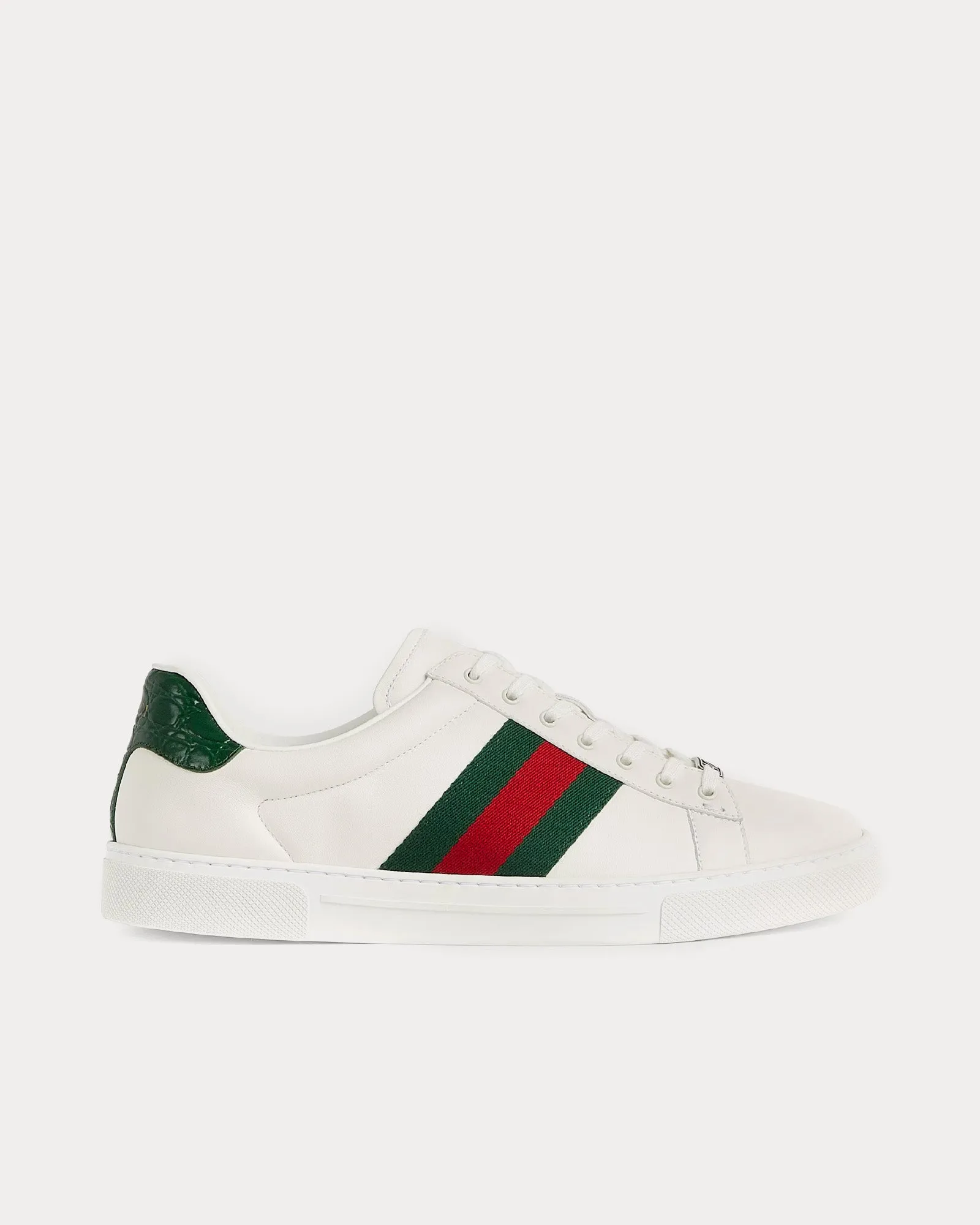 Ace With Web Leather White / Green / Red Low Top Sneakers