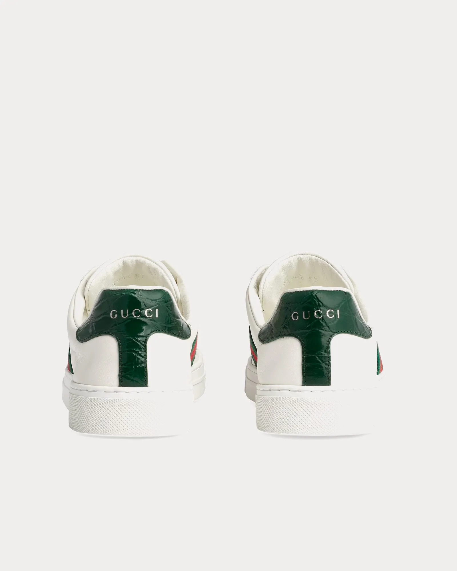 Ace With Web Leather White / Green / Red Low Top Sneakers