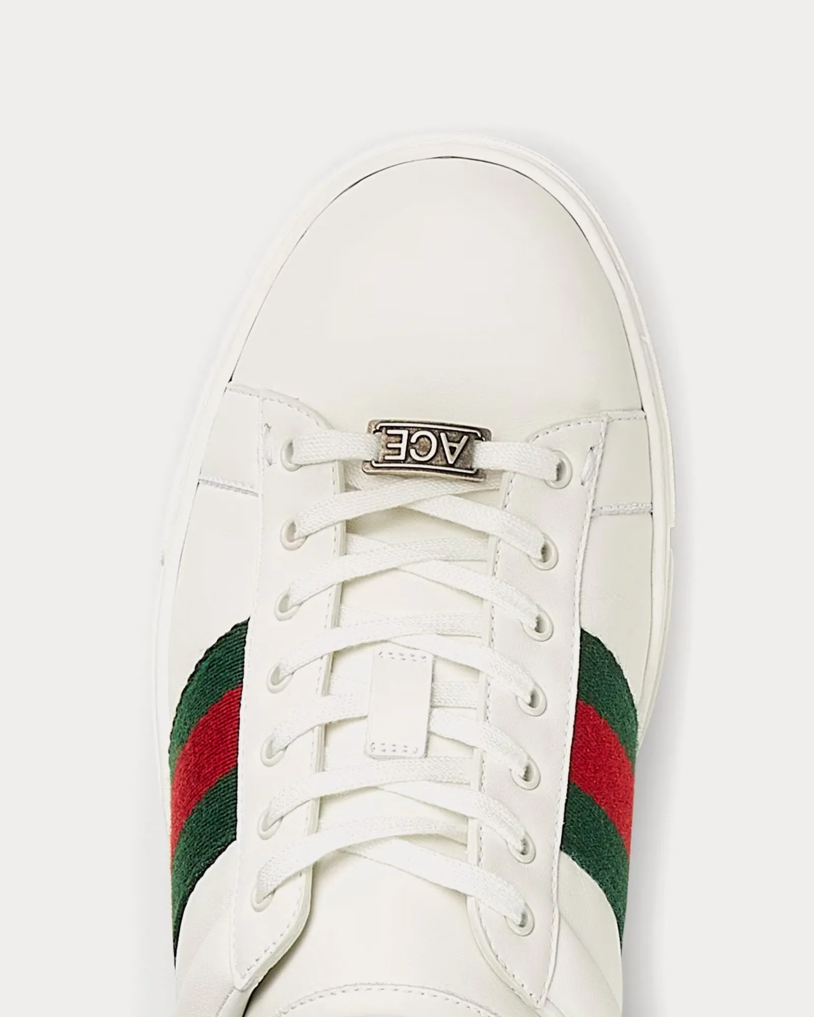 Ace With Web Leather White / Green / Red Low Top Sneakers