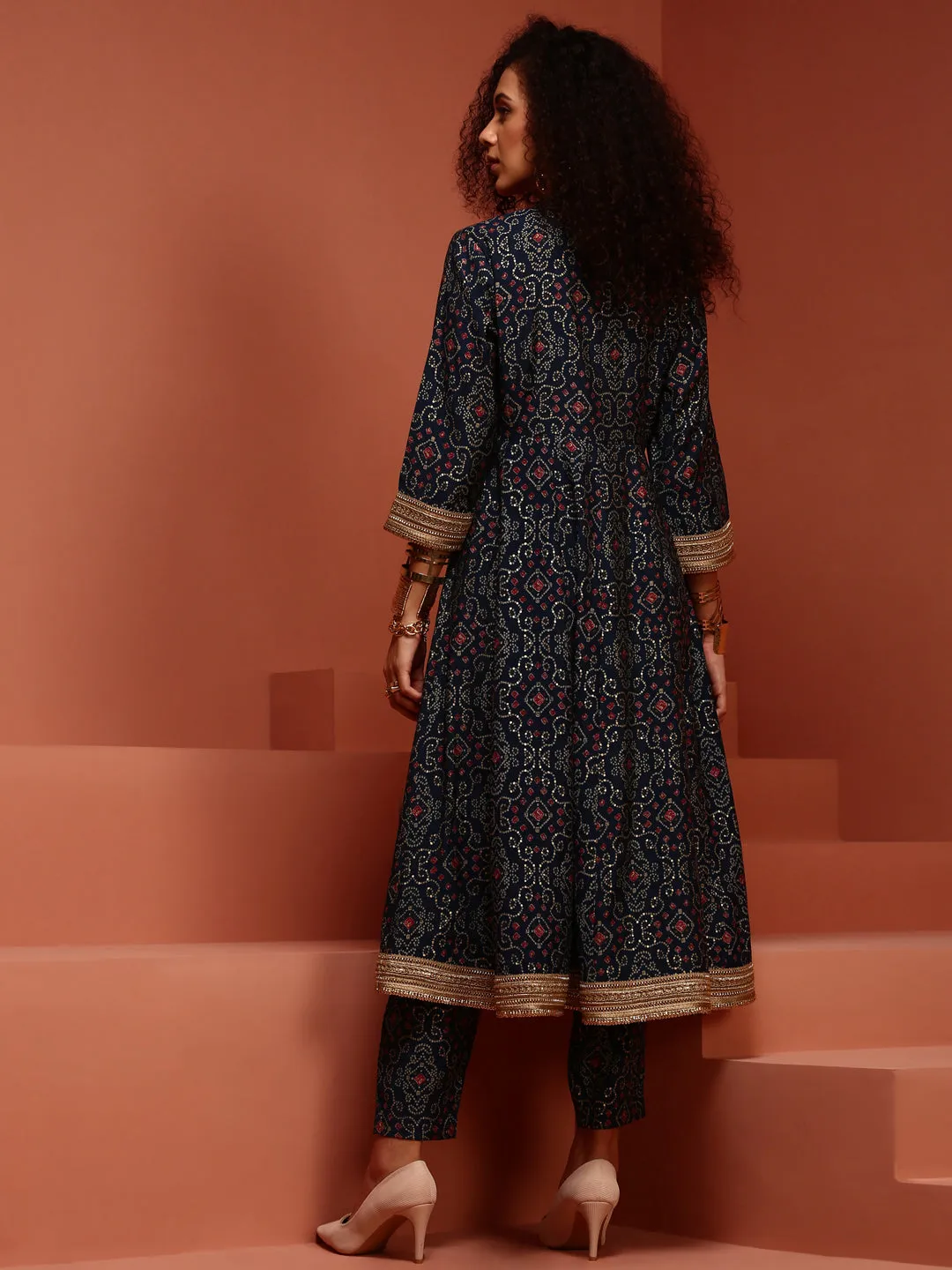 Anarkali Navy Blue Kurta Set