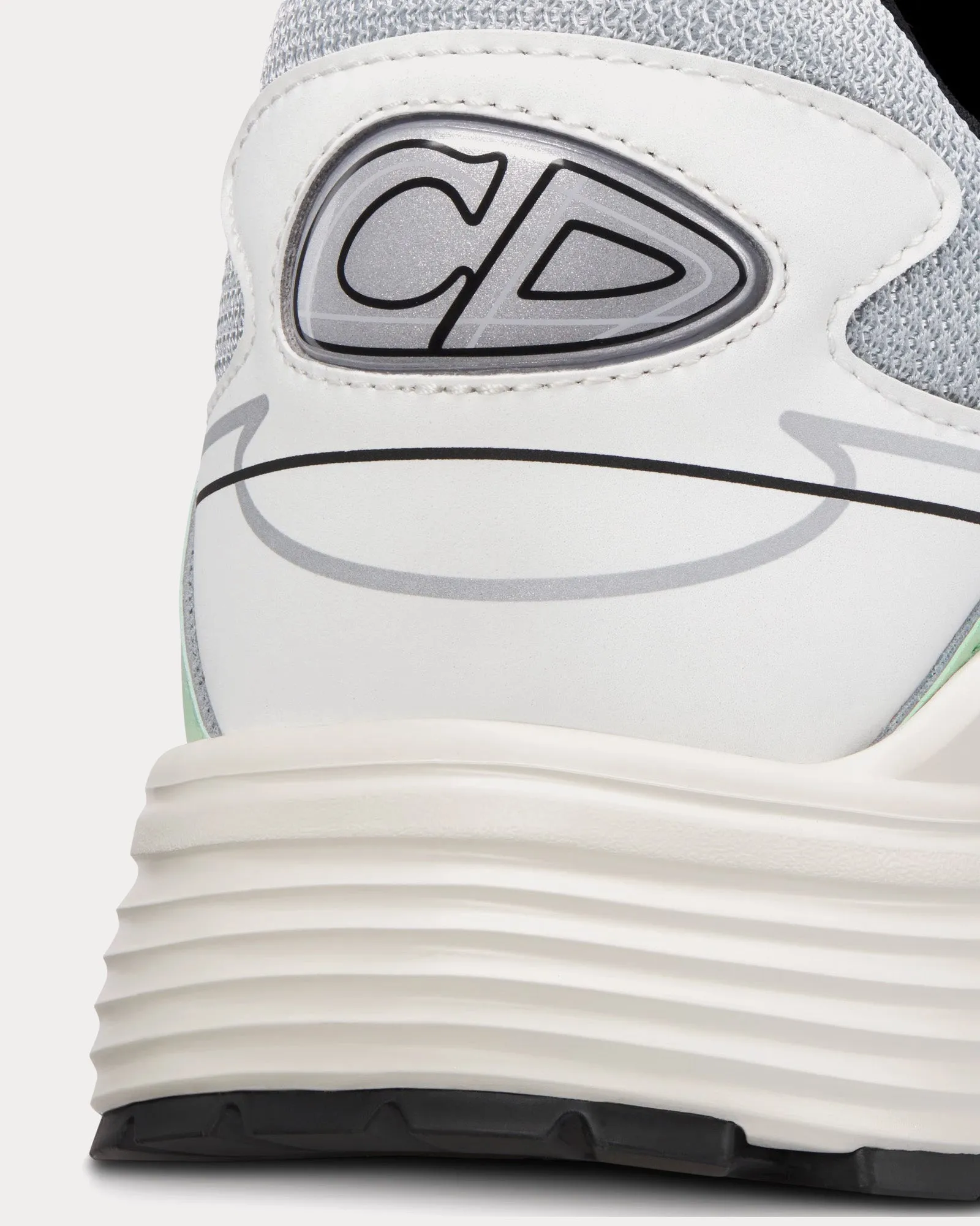 B30 Mesh & Technical Fabric Gray / Light Green / White / Black Low Top Sneakers