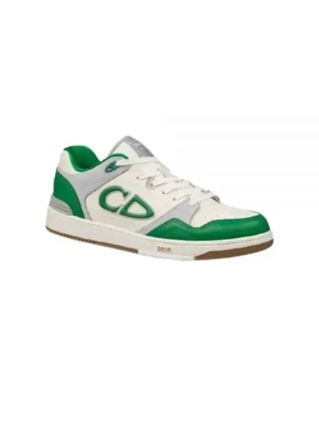 B57 Cream Smooth Calfskin Low Top Sneakers Green
