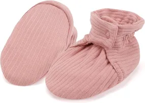 Baby Booties Newborn Infant Shoes Organic Cotton Adjustable Soft Cozy Warm Boots for Boy Girl