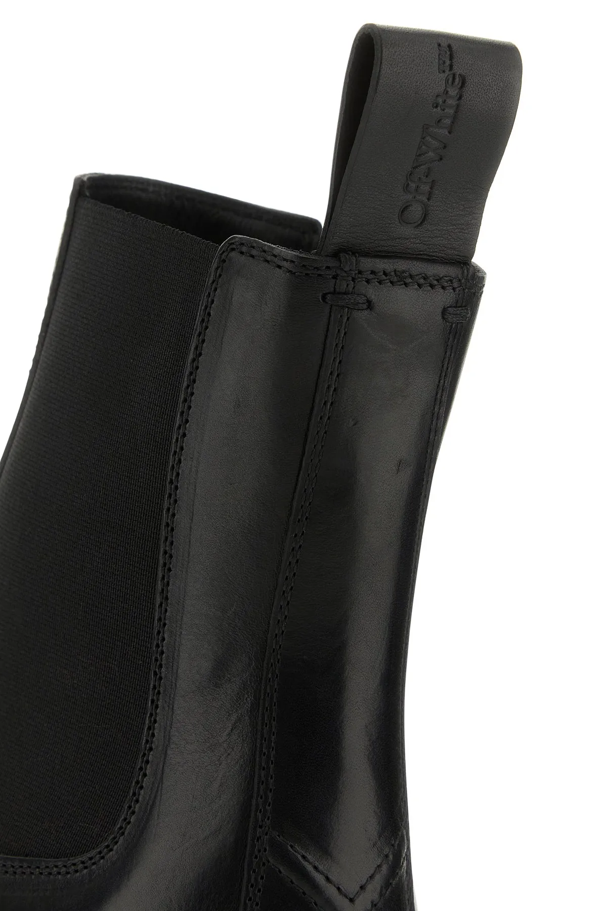Black leather Combat ankle boots