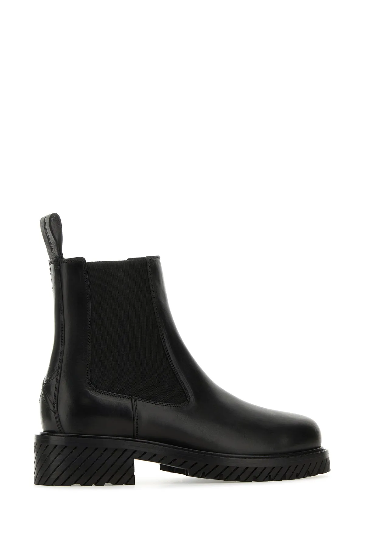 Black leather Combat ankle boots