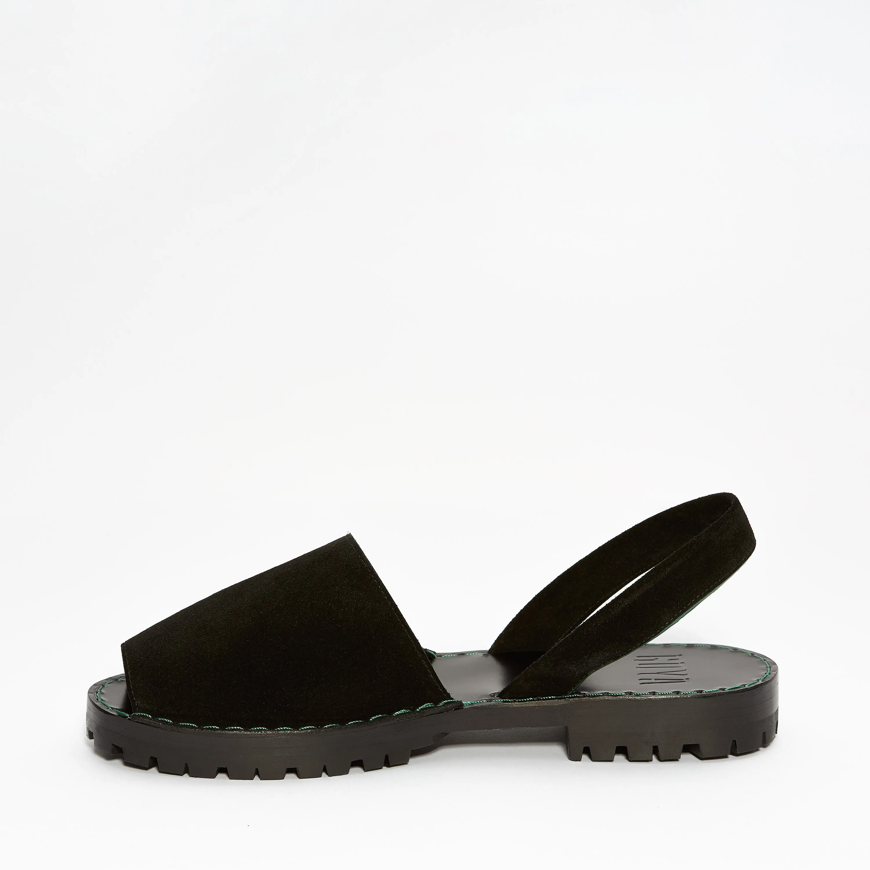Black Suede Goya Slide