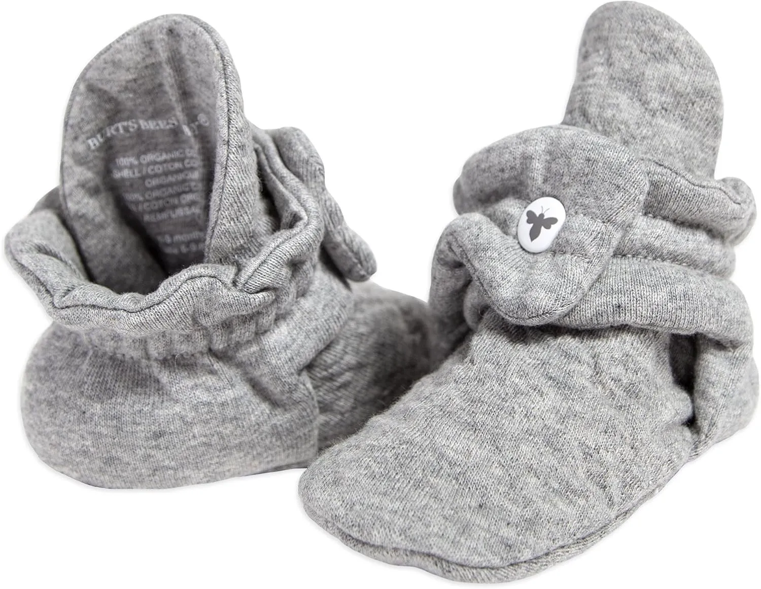 Burt's Bees Baby Baby Gender Neutral Color for Ages 0 to 9 Months Old Slipper Sock, Heather Grey Stripe, 3 6 Unisex Infant