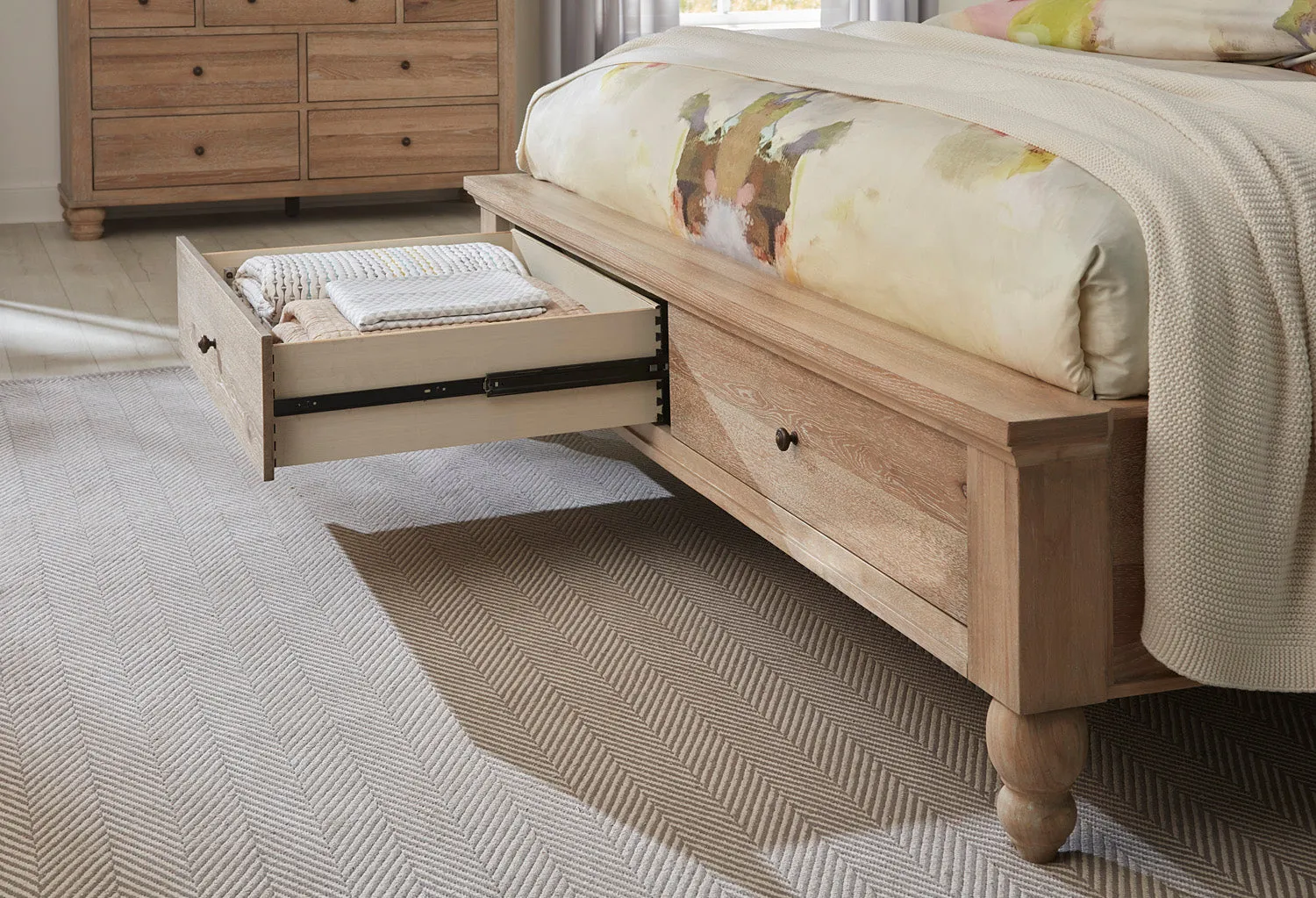 Cambridge Storage Panel Bed - Queen - Modern Khaki