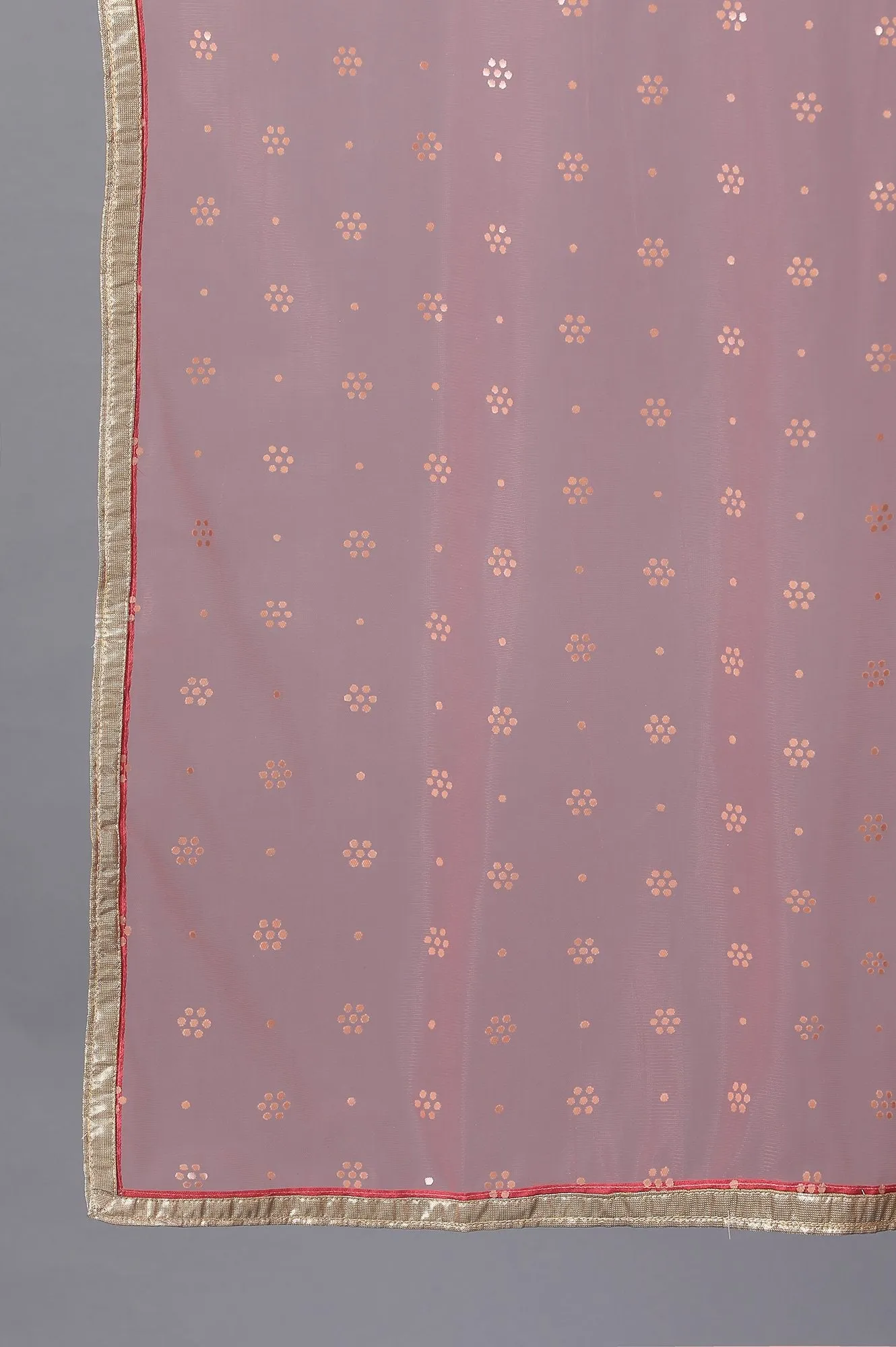 Coral kurta-Sharara-Drape Set