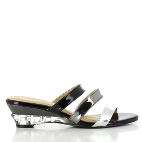 Dalessi Deflect Black & Silver Slides
