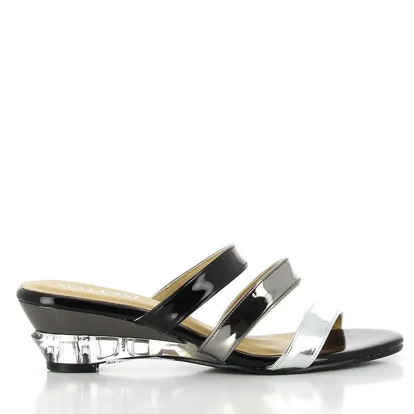 Dalessi Deflect Black & Silver Slides