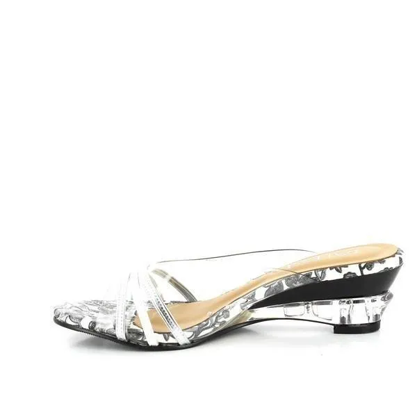 Dalessi Diverge Silver & White Slides
