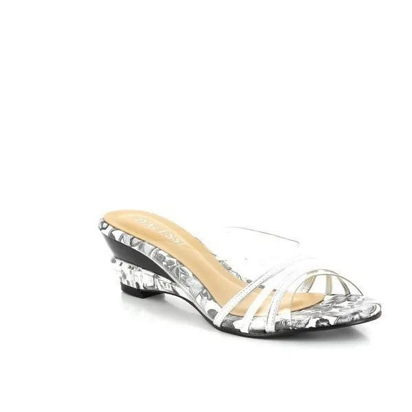 Dalessi Diverge Silver & White Slides