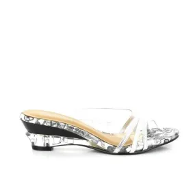 Dalessi Diverge Silver & White Slides
