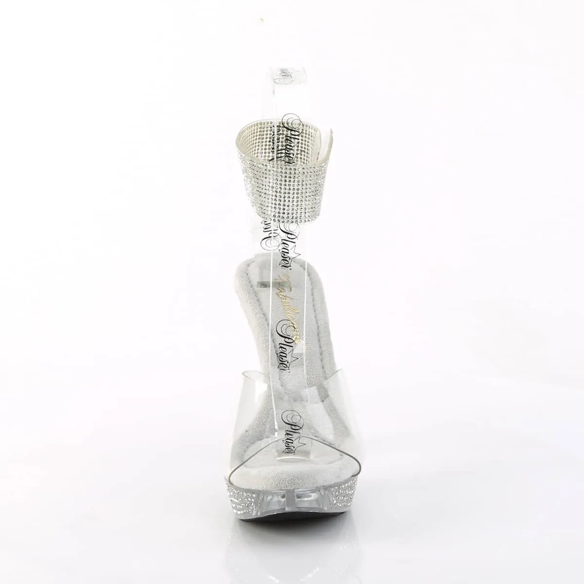 ELEGANT-442 Clear Ankle Peep Toe High Heel