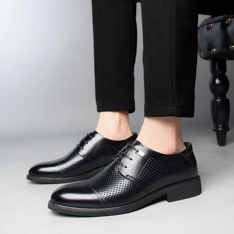 Elevator Shoes for Men Faux Leather Height Increasing Dress Formal Shoes That Make You Taller 2 Inches.
