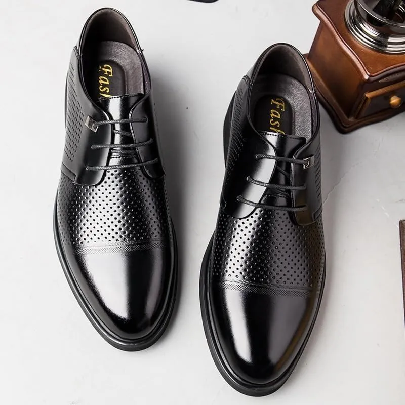 Elevator Shoes for Men Faux Leather Height Increasing Dress Formal Shoes That Make You Taller 2 Inches.
