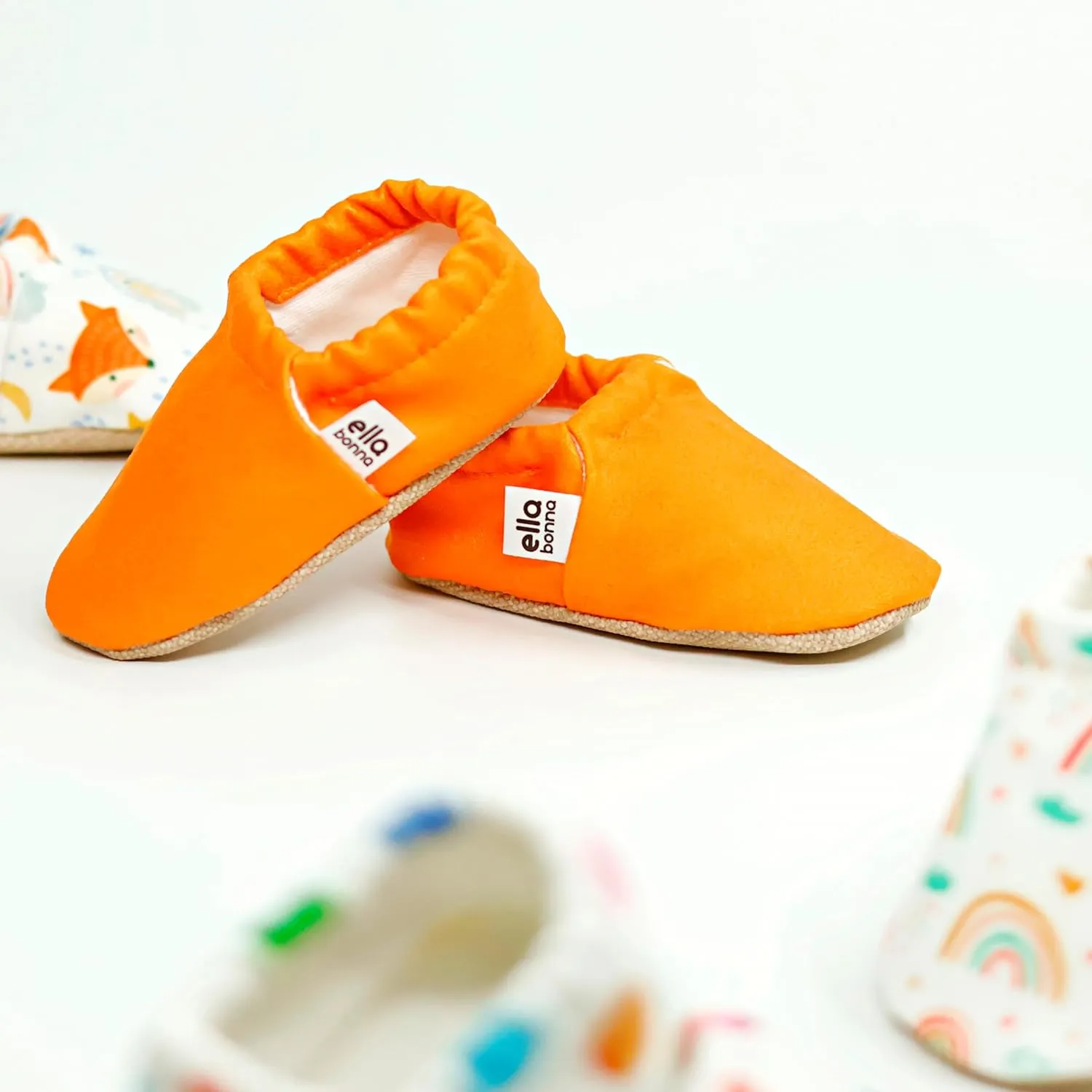 Ella Bonna Cotton Toddler Slippers Baby, Boys Slippers Non-Slip Soft Sole, Stay On Kids Slippers Girls, Baby Booties Socks, Slippers for Girls, Newborn Shoes, Rainbow, 0-6 Months