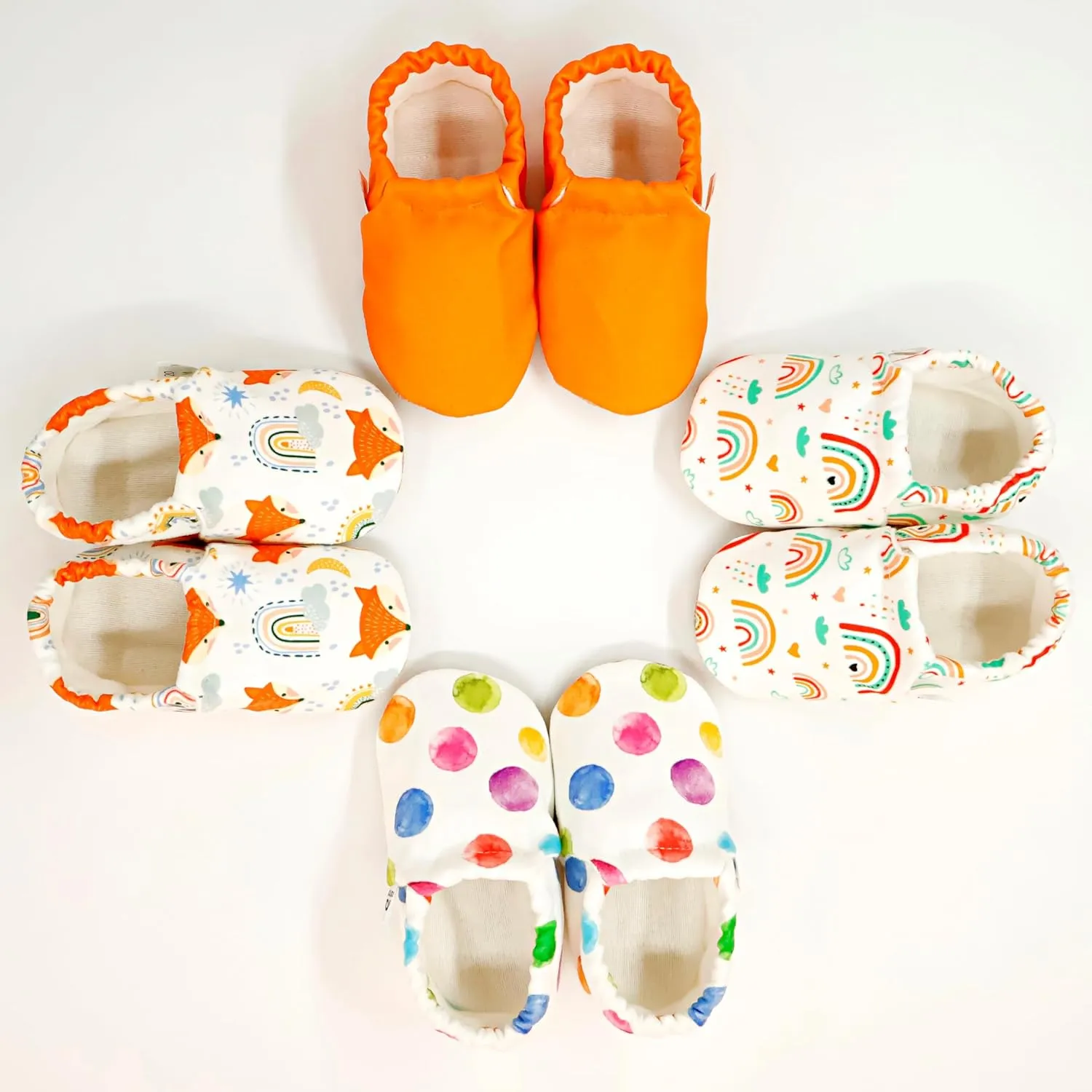 Ella Bonna Cotton Toddler Slippers Baby, Boys Slippers Non-Slip Soft Sole, Stay On Kids Slippers Girls, Baby Booties Socks, Slippers for Girls, Newborn Shoes, Rainbow, 0-6 Months