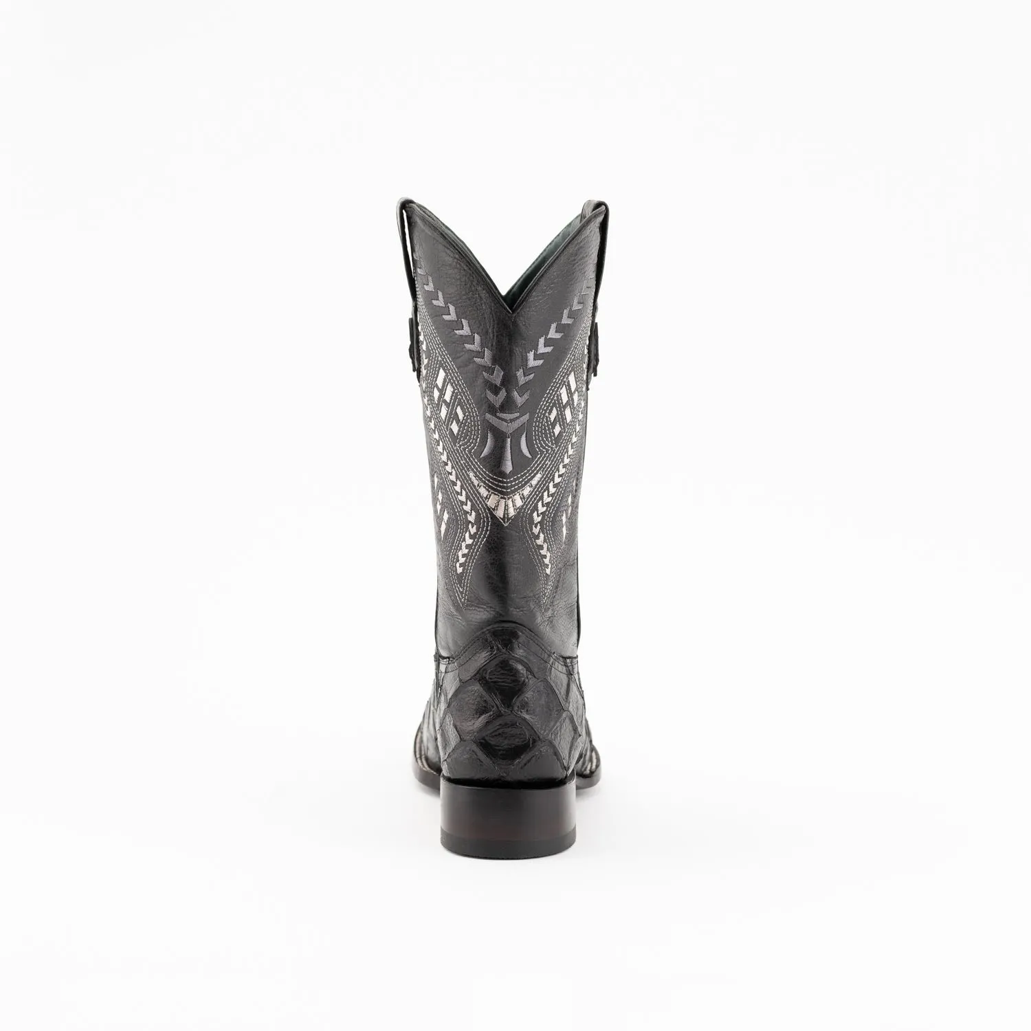 Ferrini Mens Black Leather Bronco S-Toe Western Cowboy Boots