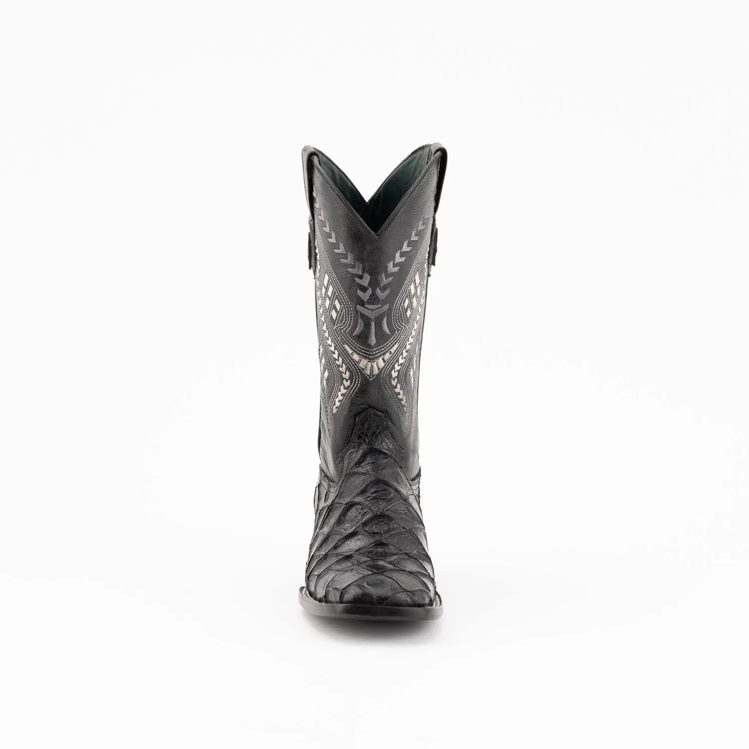 Ferrini Mens Black Leather Bronco S-Toe Western Cowboy Boots