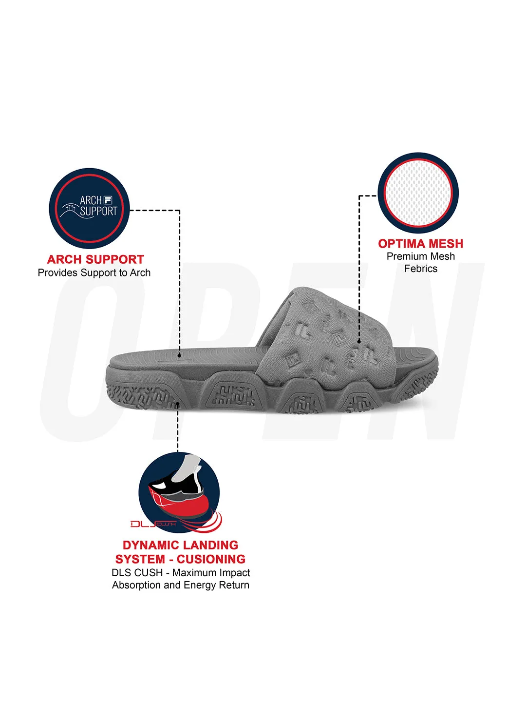 Fila Unisex Candor Grey Sliders