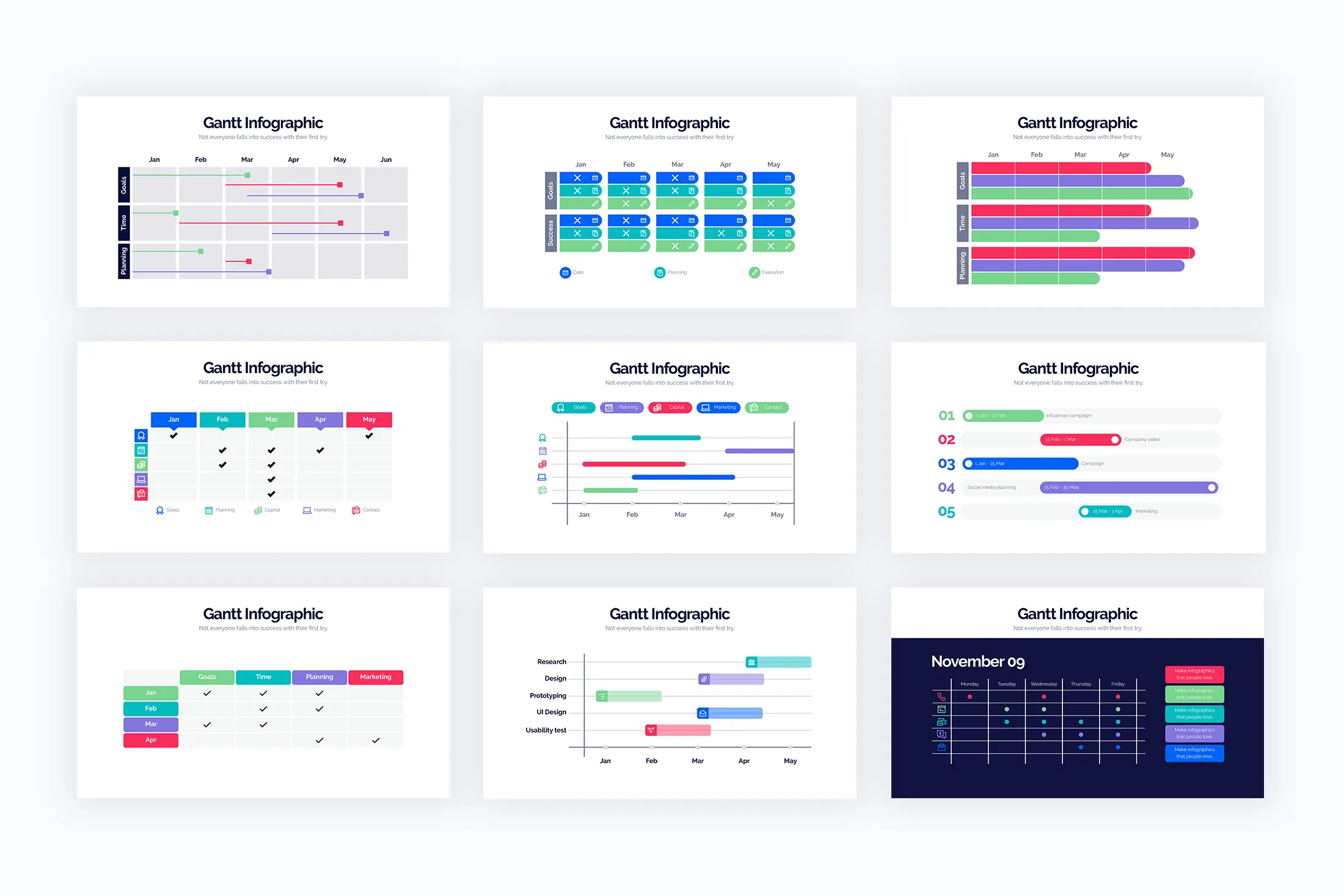 Gantt Chart Keynote Infographics
