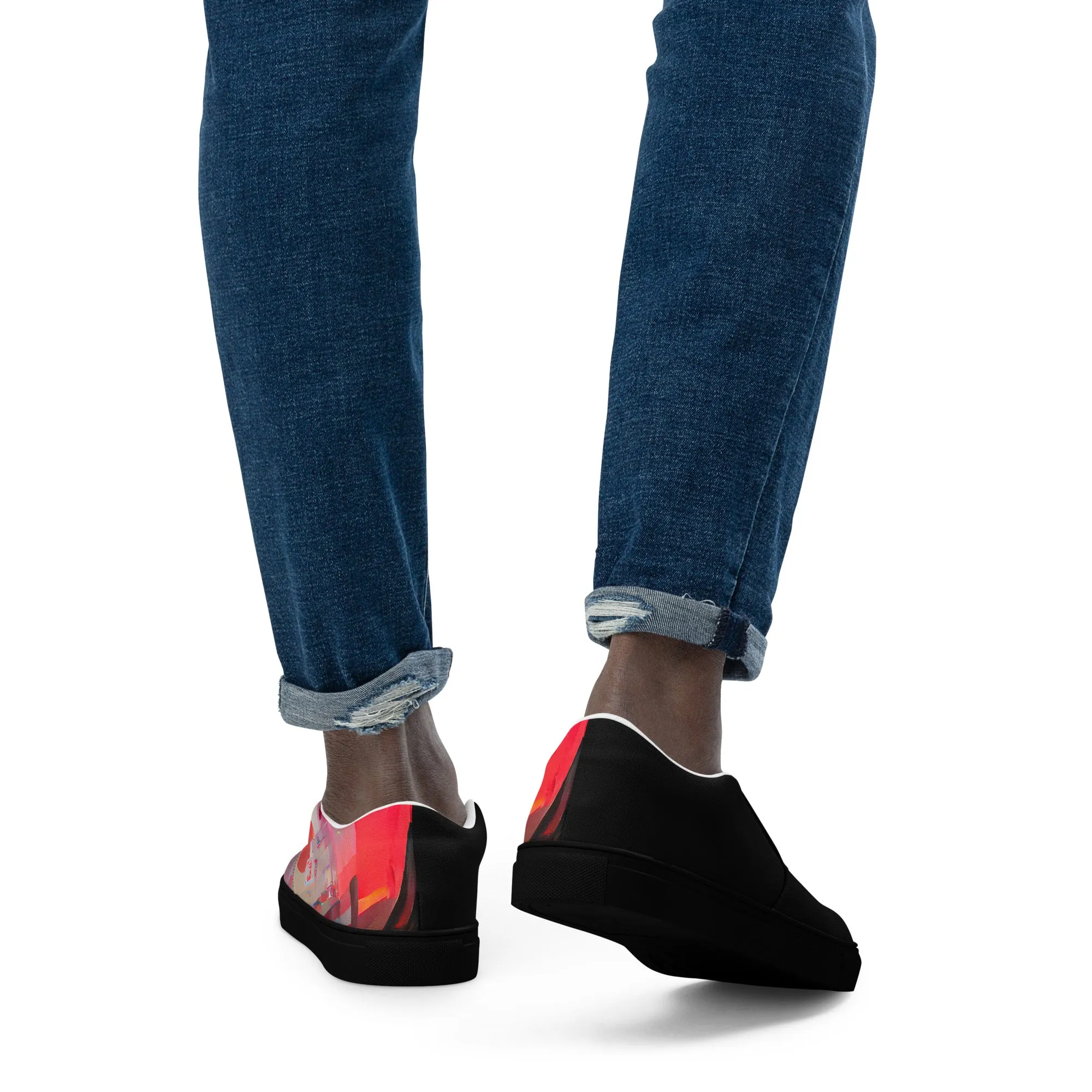 Half Black Half Báijiǔ - Mens Slip-On Canvas Shoes