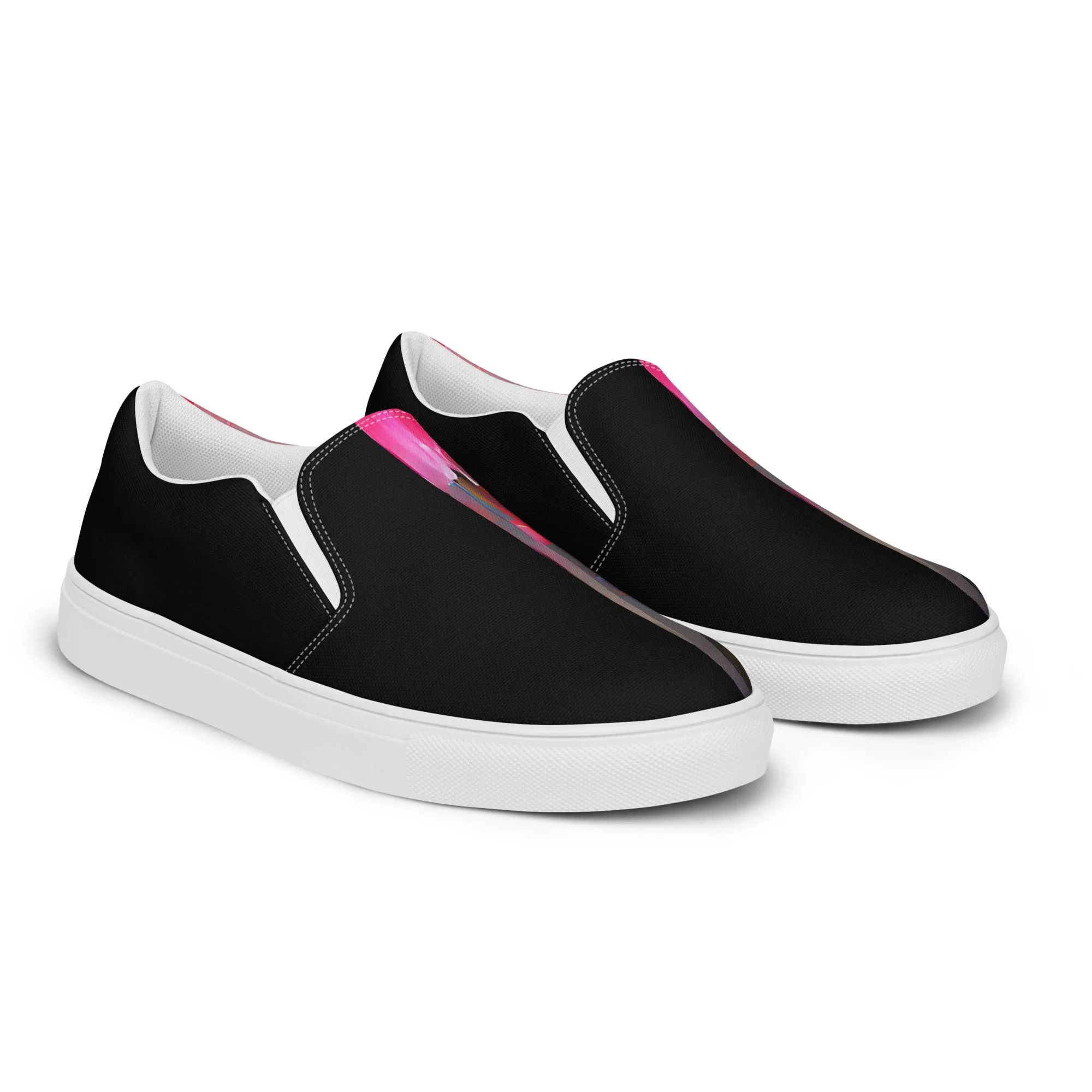 Half Black Half Báijiǔ - Mens Slip-On Canvas Shoes