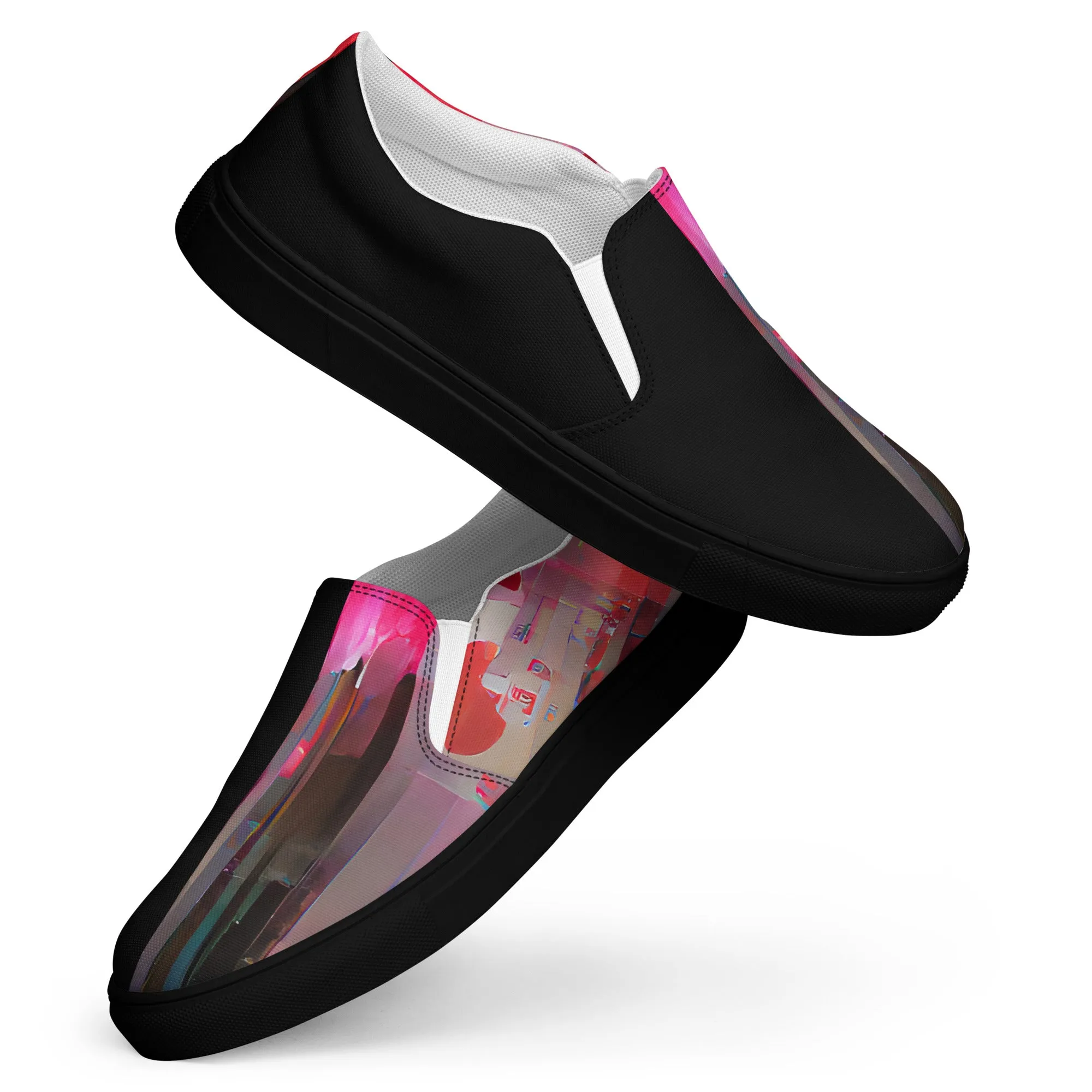 Half Black Half Báijiǔ - Mens Slip-On Canvas Shoes