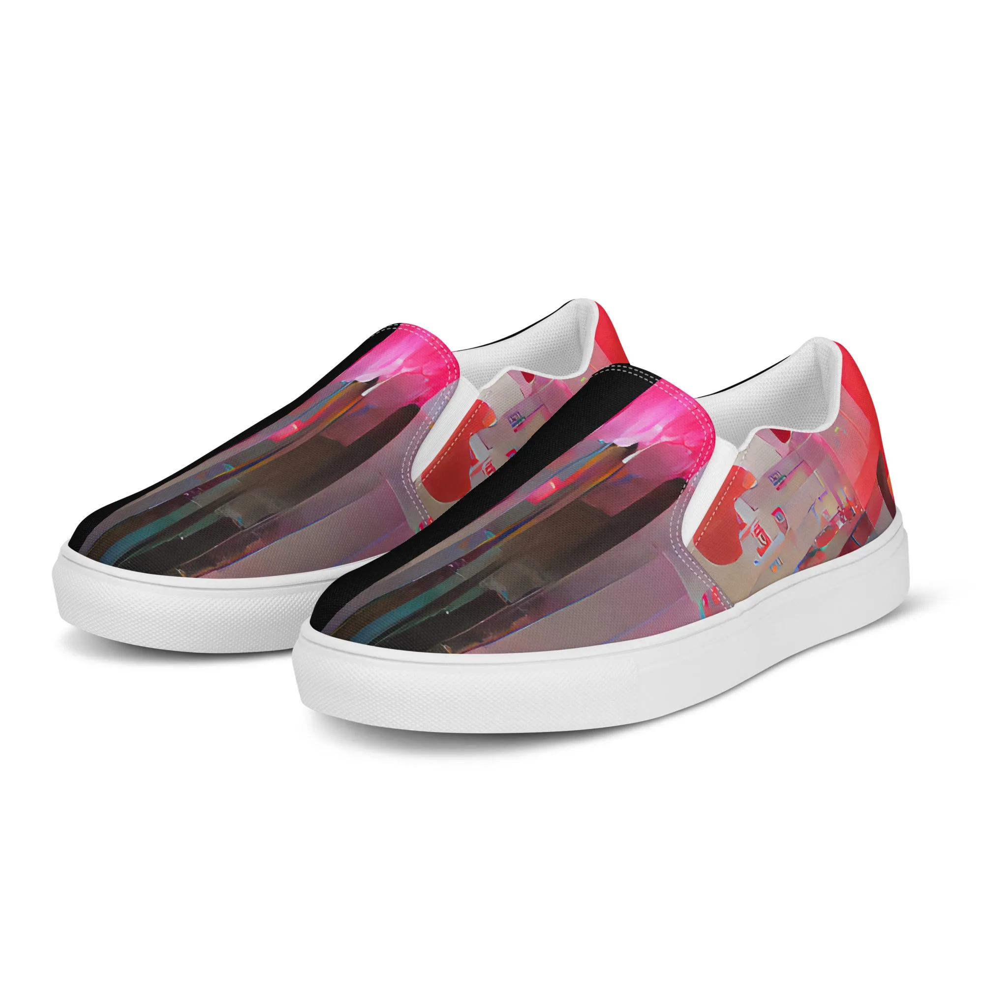 Half Black Half Báijiǔ - Mens Slip-On Canvas Shoes