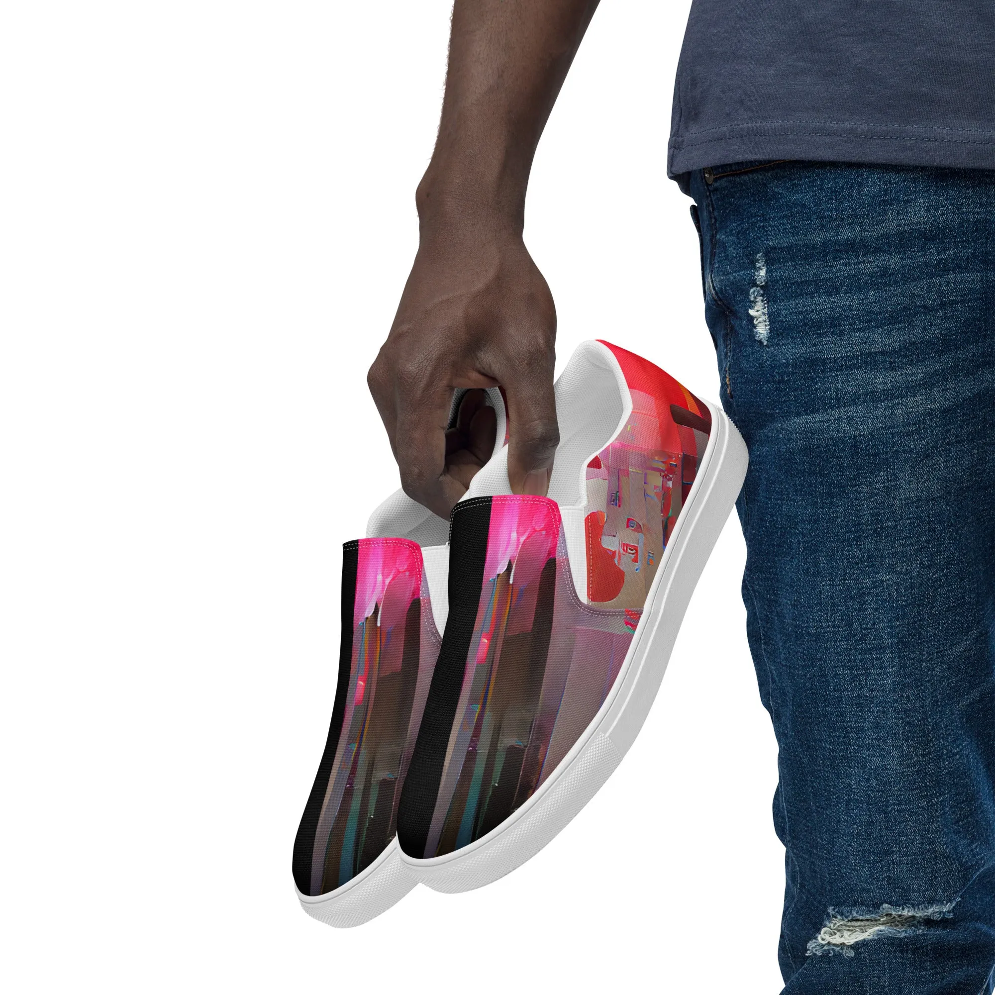 Half Black Half Báijiǔ - Mens Slip-On Canvas Shoes