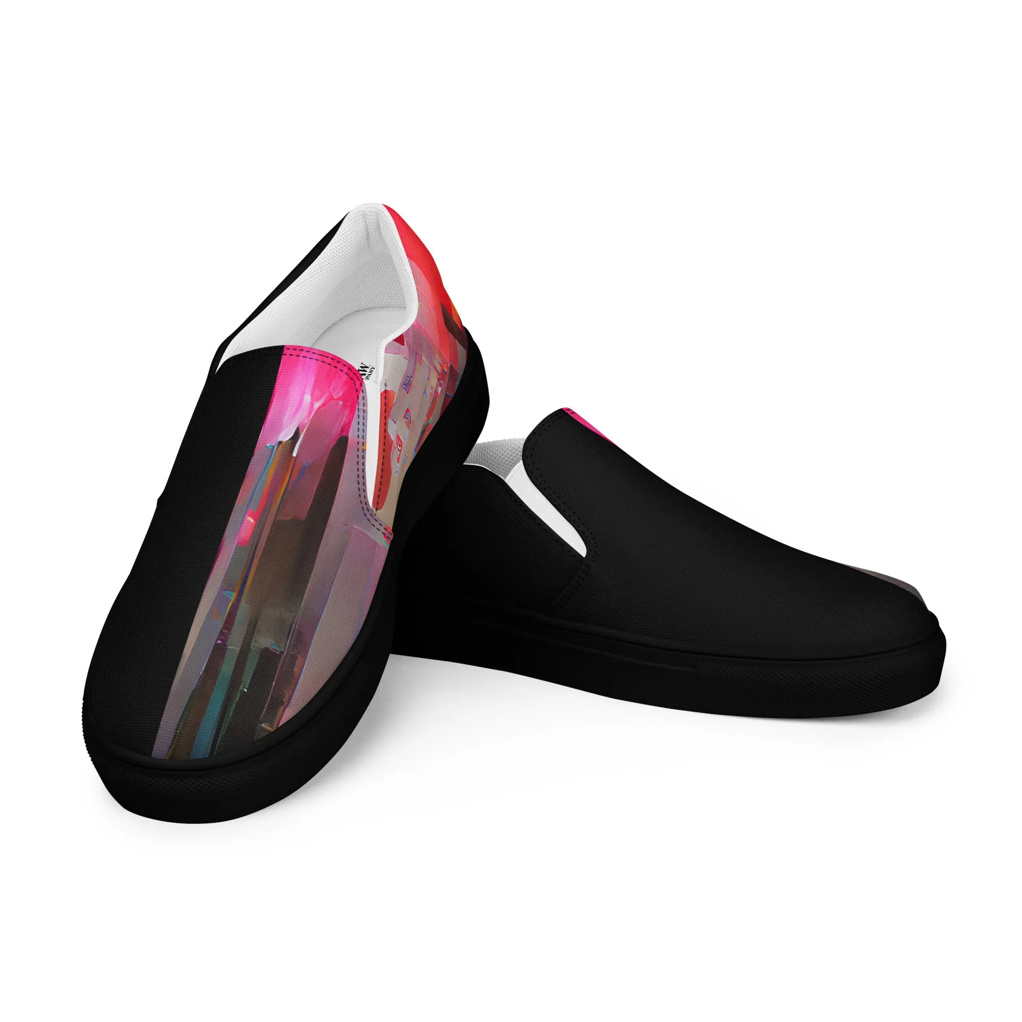 Half Black Half Báijiǔ - Mens Slip-On Canvas Shoes