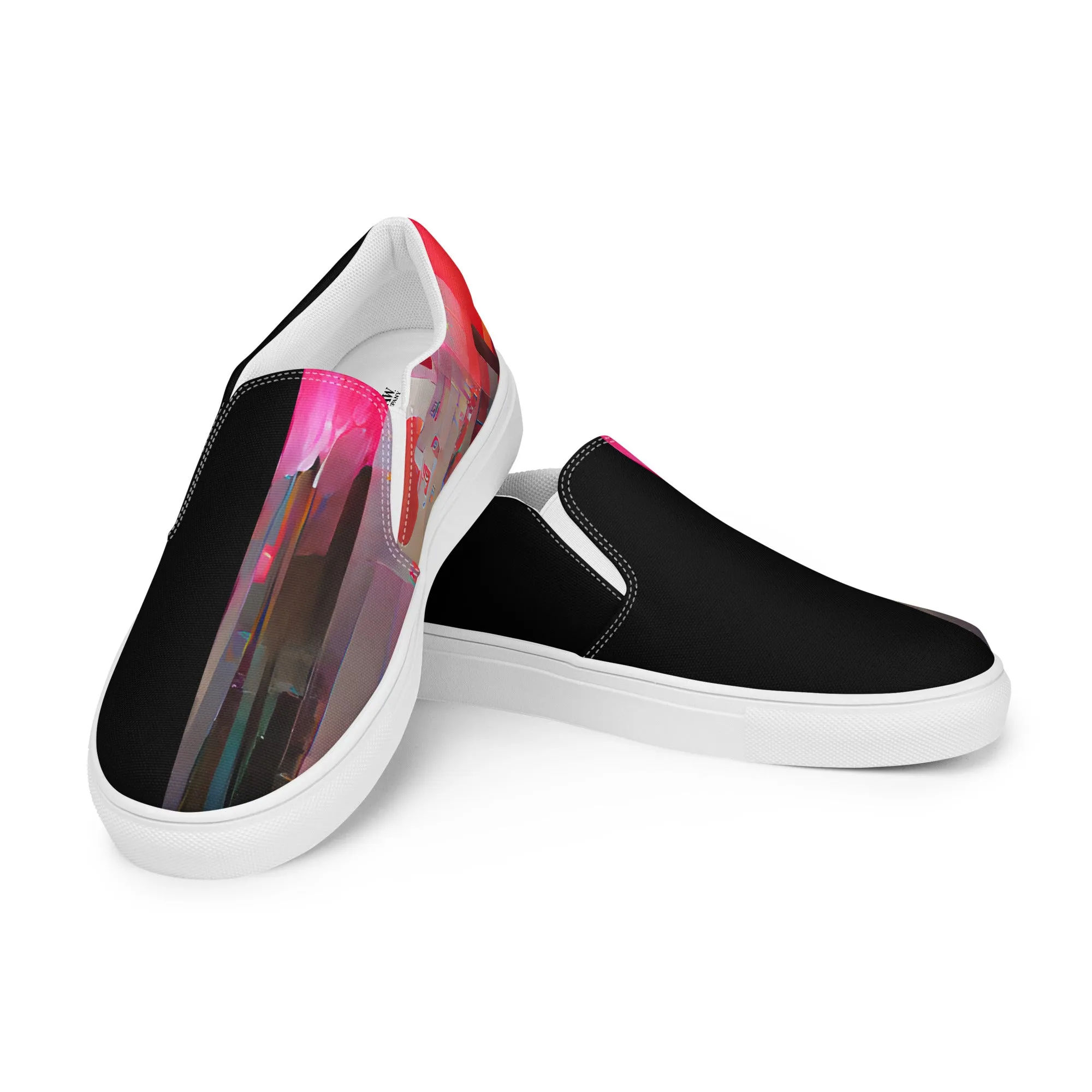 Half Black Half Báijiǔ - Mens Slip-On Canvas Shoes