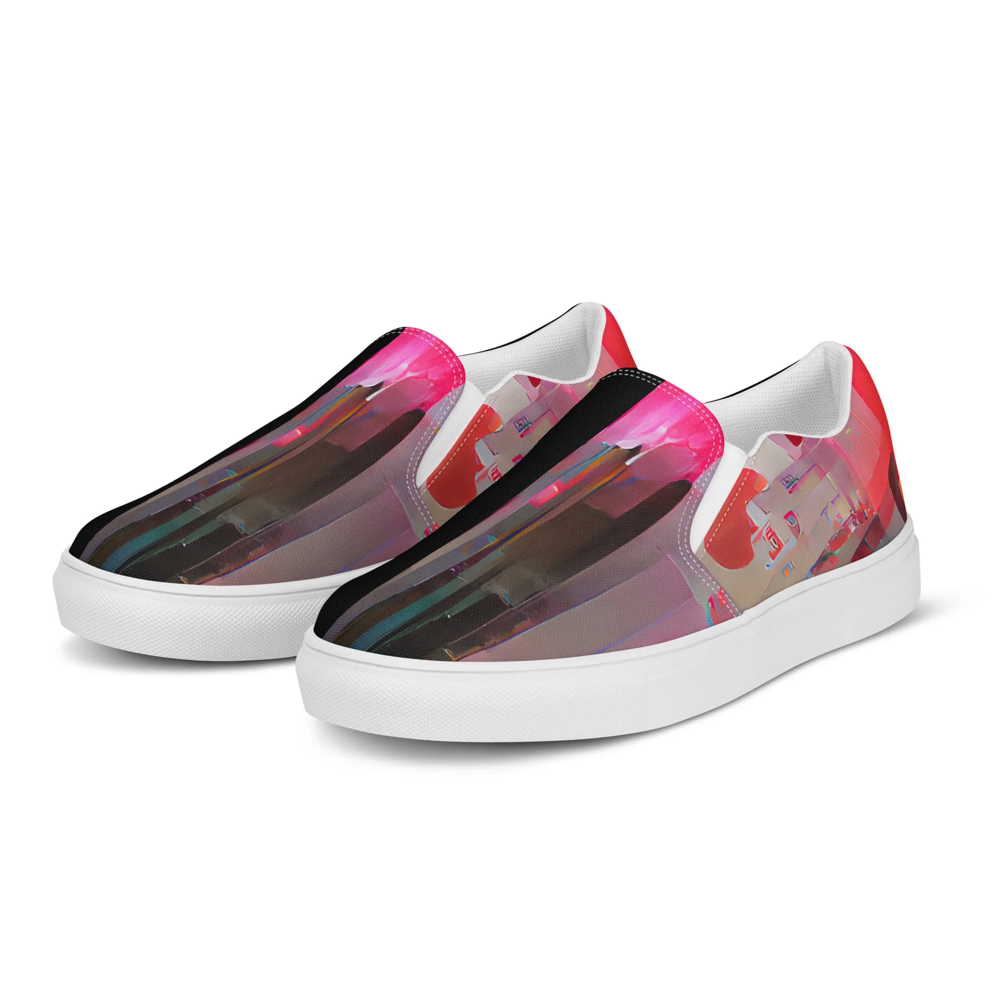 Half Black Half Báijiǔ - Womens Slip-On Canvas Shoes