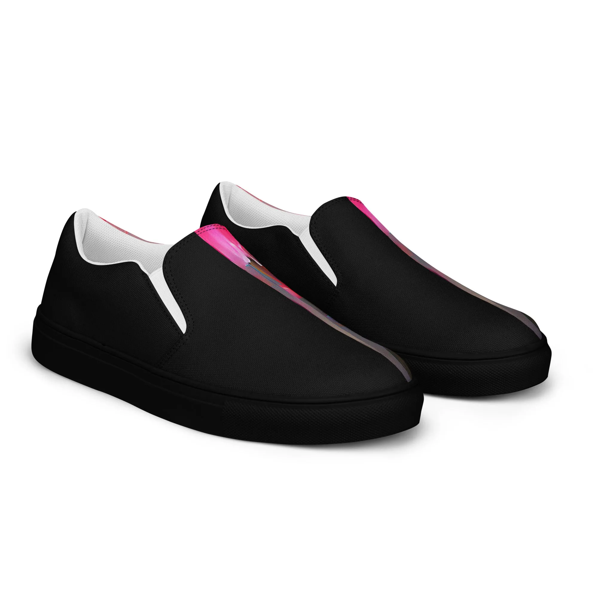 Half Black Half Báijiǔ - Womens Slip-On Canvas Shoes