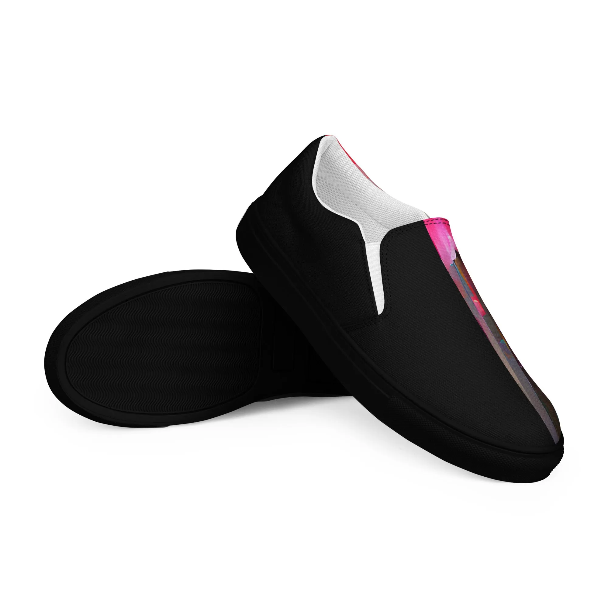 Half Black Half Báijiǔ - Womens Slip-On Canvas Shoes