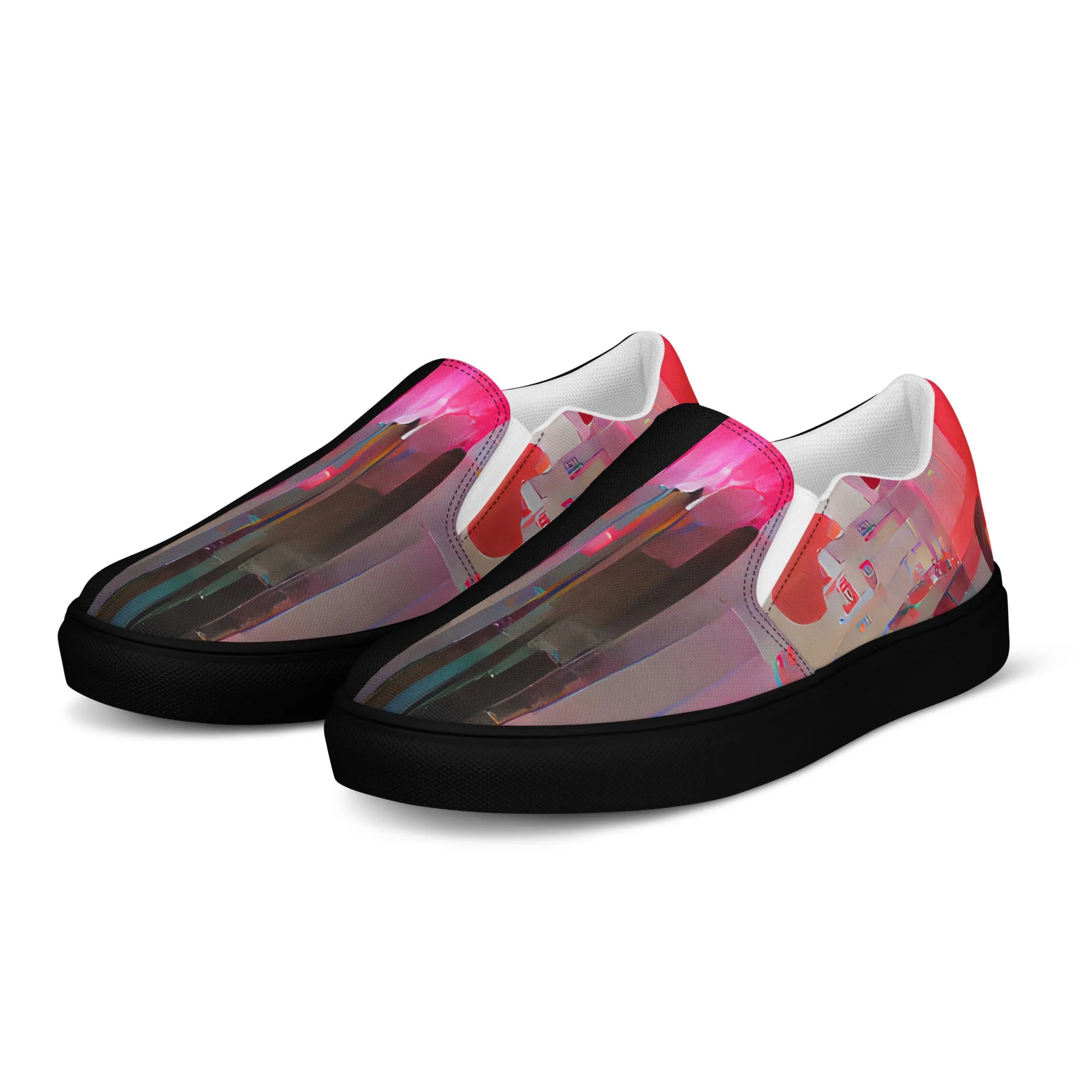 Half Black Half Báijiǔ - Womens Slip-On Canvas Shoes