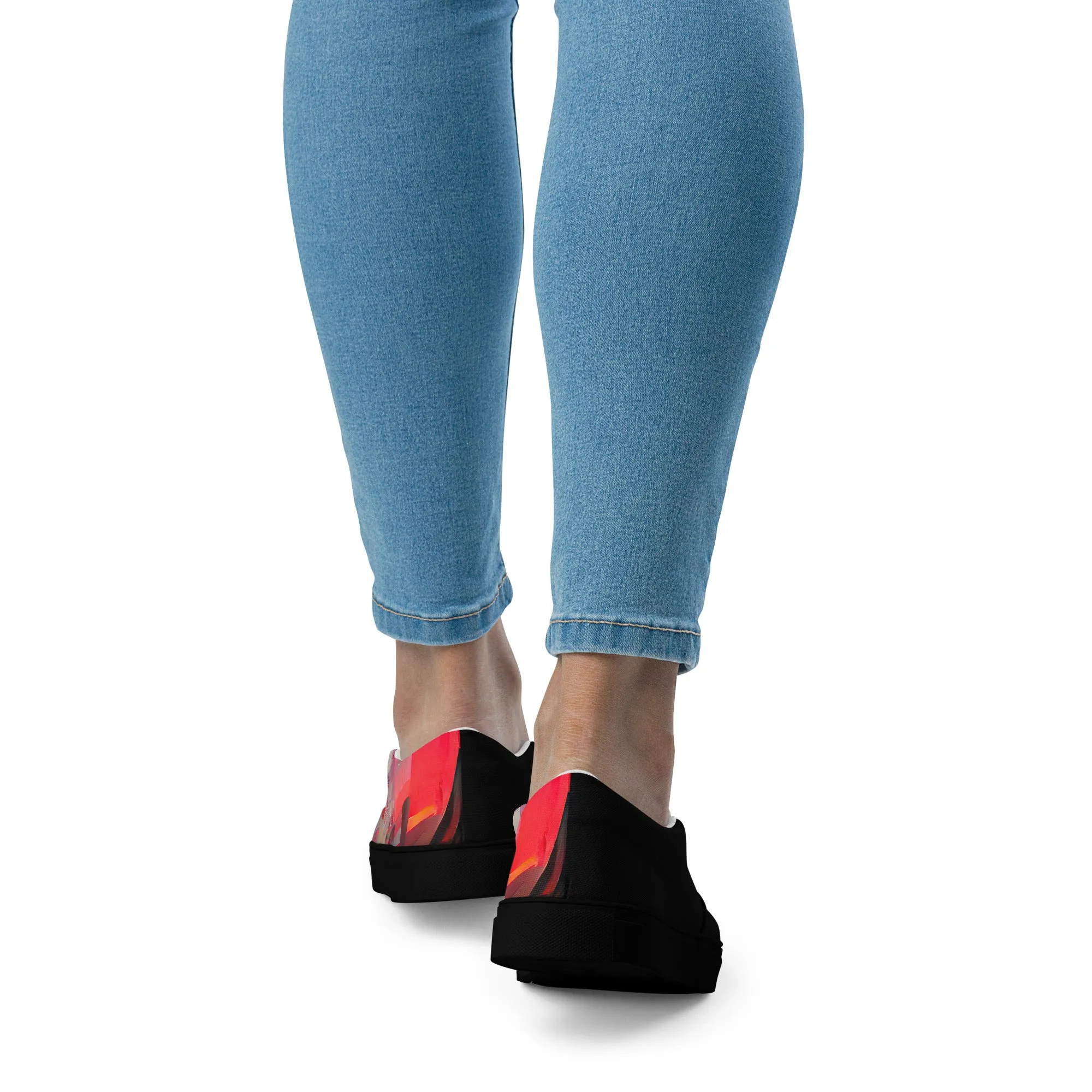 Half Black Half Báijiǔ - Womens Slip-On Canvas Shoes