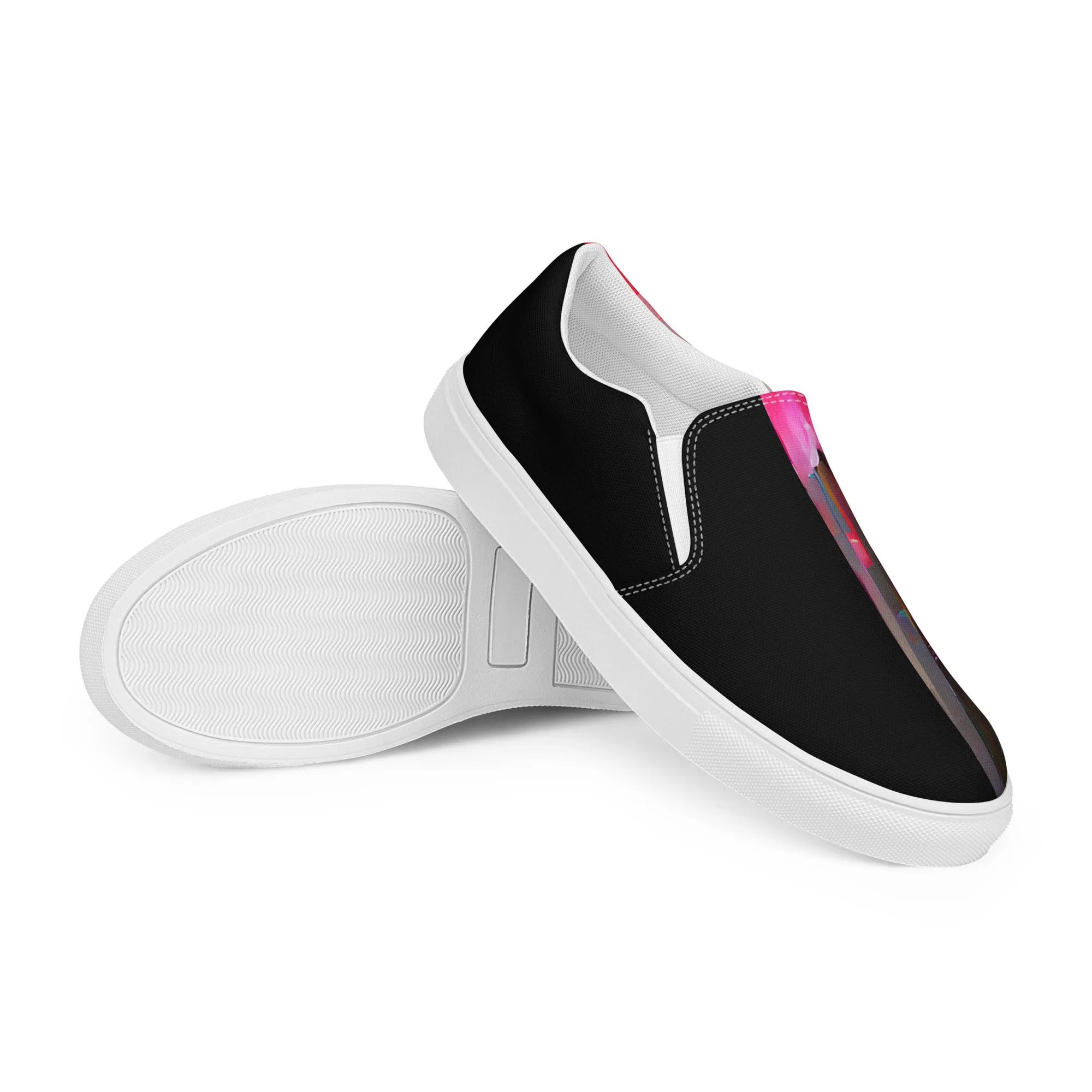 Half Black Half Báijiǔ - Womens Slip-On Canvas Shoes