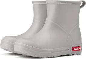 HISEA Women's Short Chelsea Boots Ankle Rubber Rain Boots for Garden Waterproof