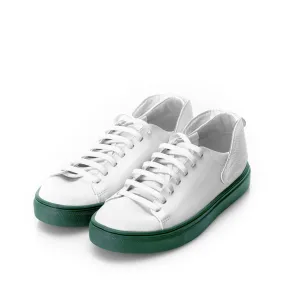 Leaves Reunion white sneakers - green sole
