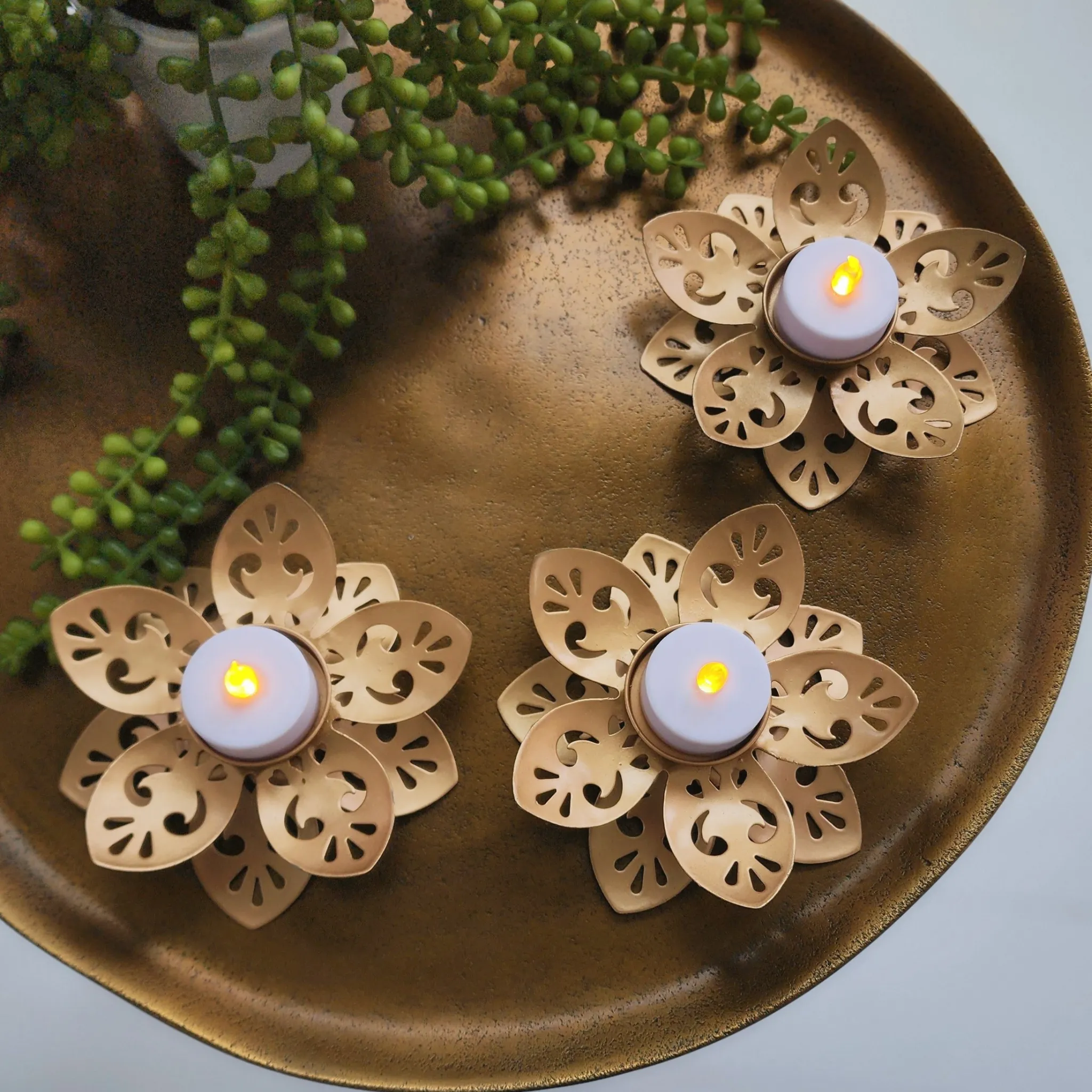 Lotus Brass Diya for Diwali