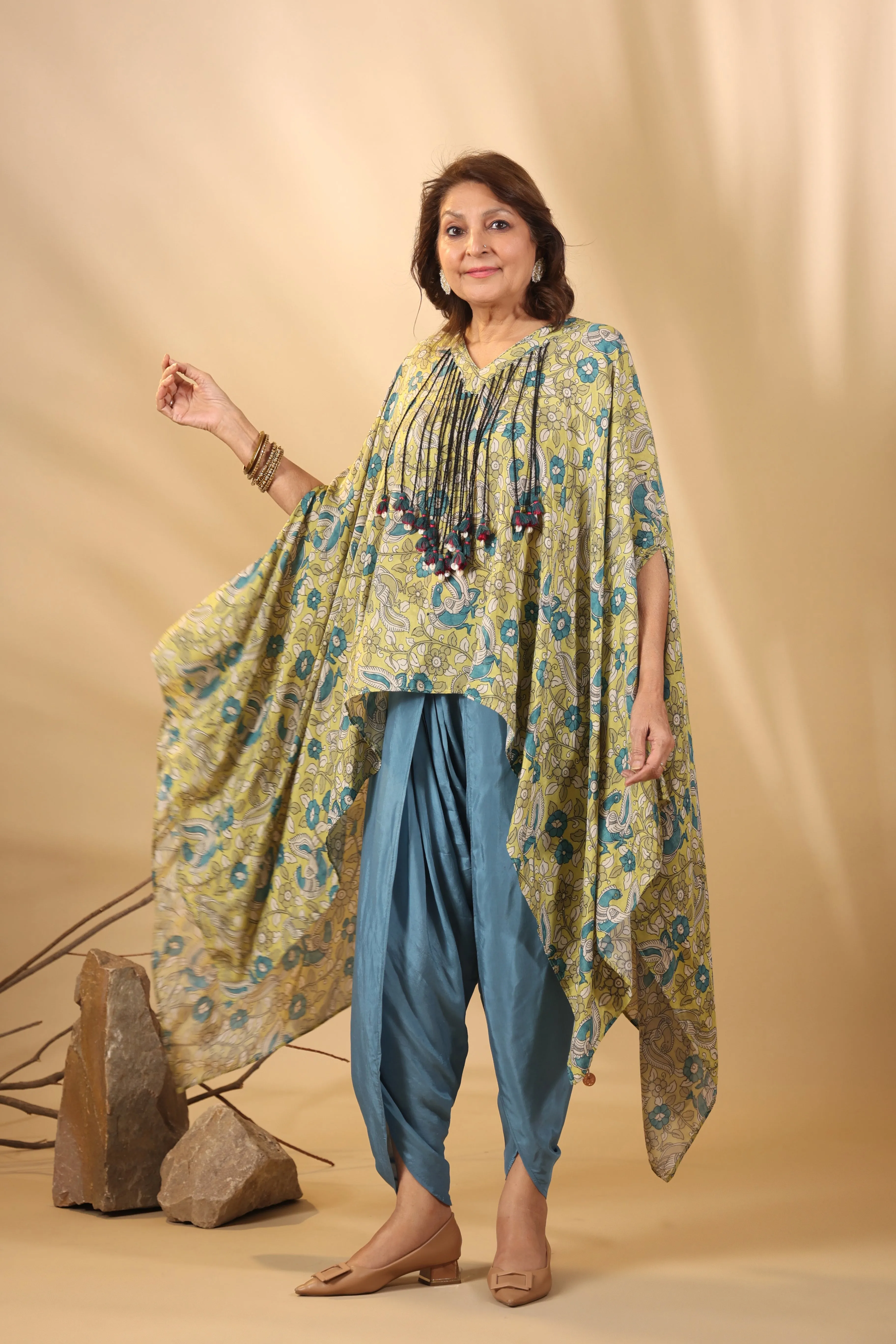 Malhari Green Muslin Chitra Kalmkari 2-Piece Kurta Set