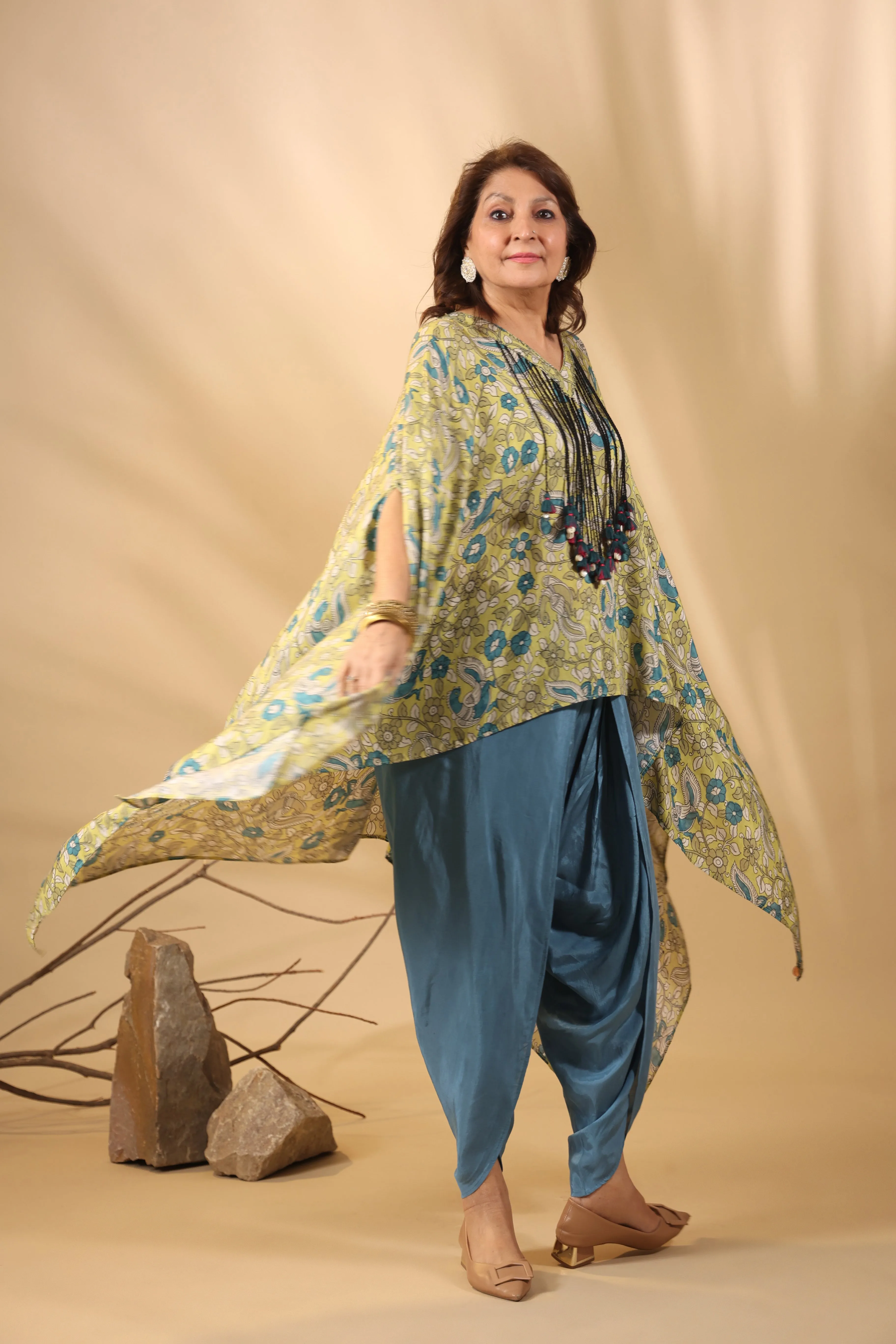 Malhari Green Muslin Chitra Kalmkari 2-Piece Kurta Set