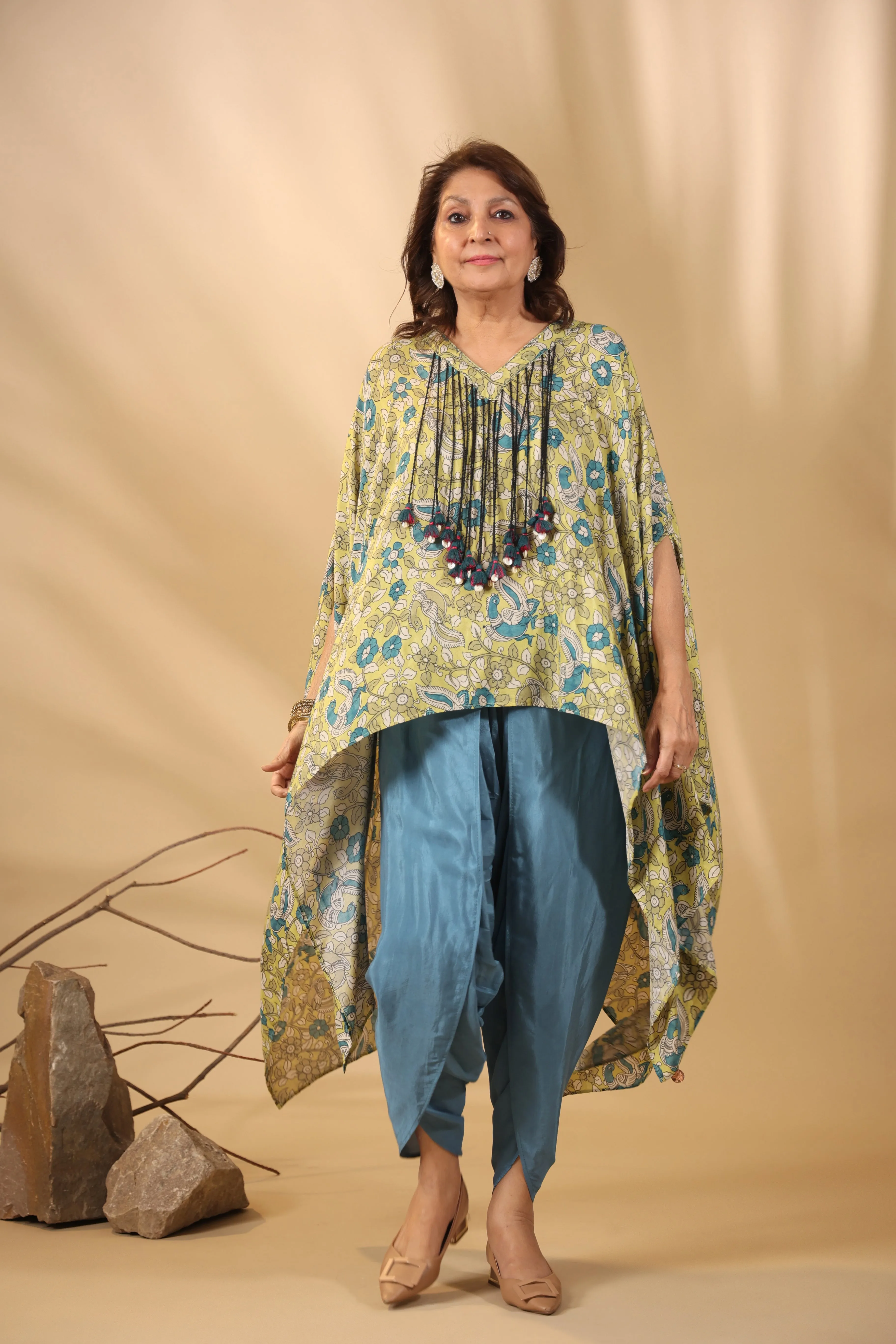 Malhari Green Muslin Chitra Kalmkari 2-Piece Kurta Set