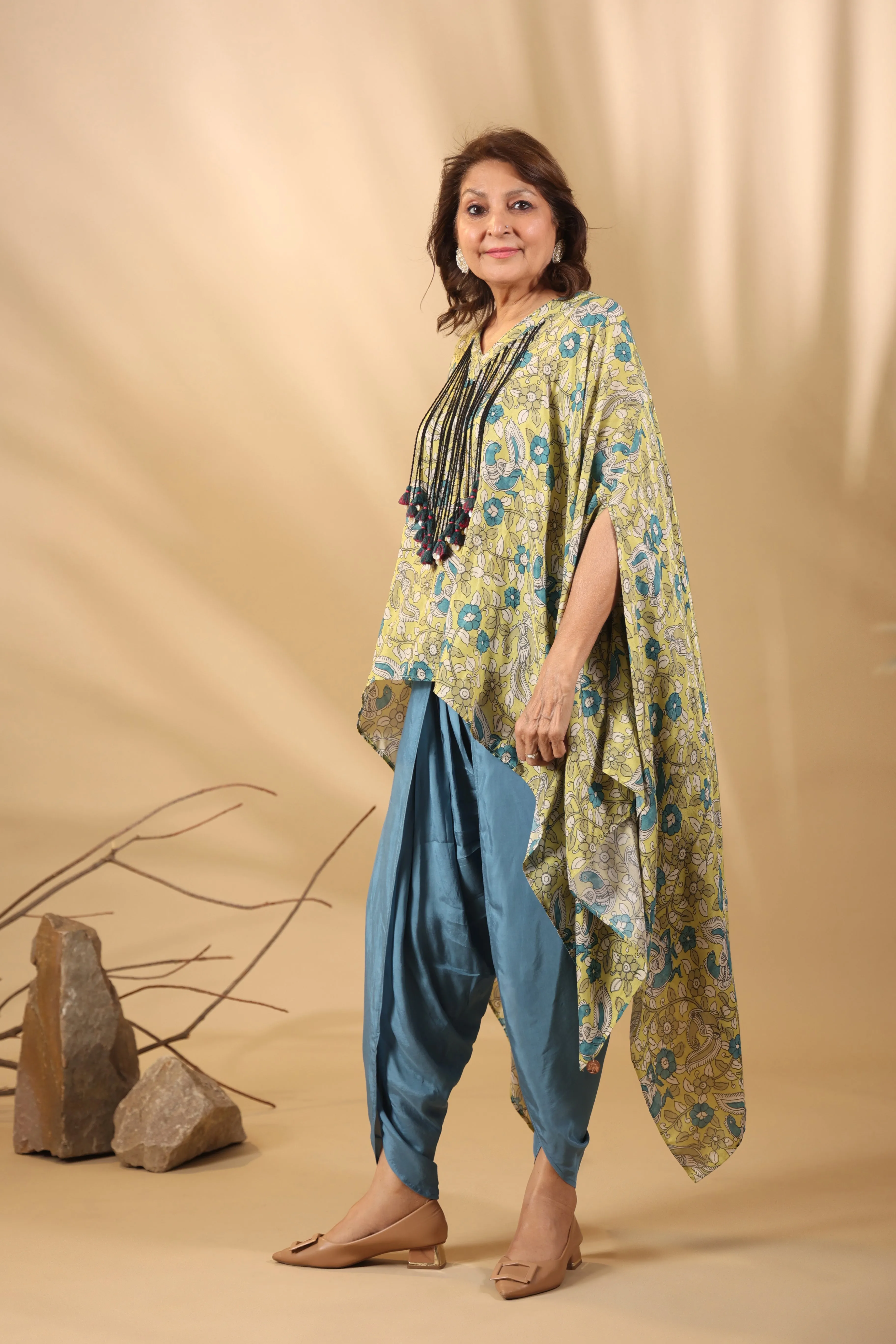 Malhari Green Muslin Chitra Kalmkari 2-Piece Kurta Set