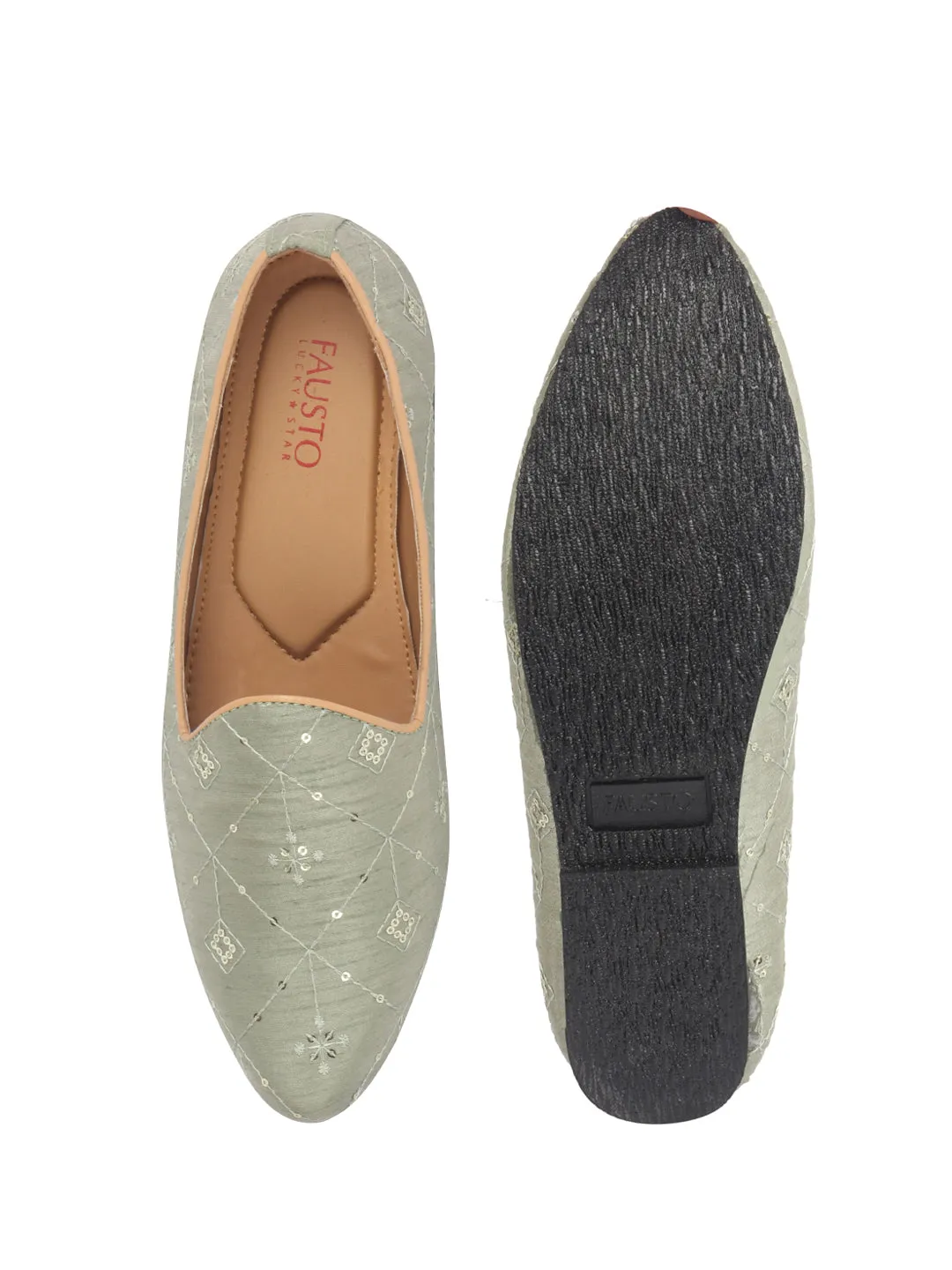 Men Ethnic Embroidered Design Handcrafted Juttis |Premium Fabric Slip ons Mojaris for Wedding |Traditional Sherwani Shoes|Soft Cushioned Insole